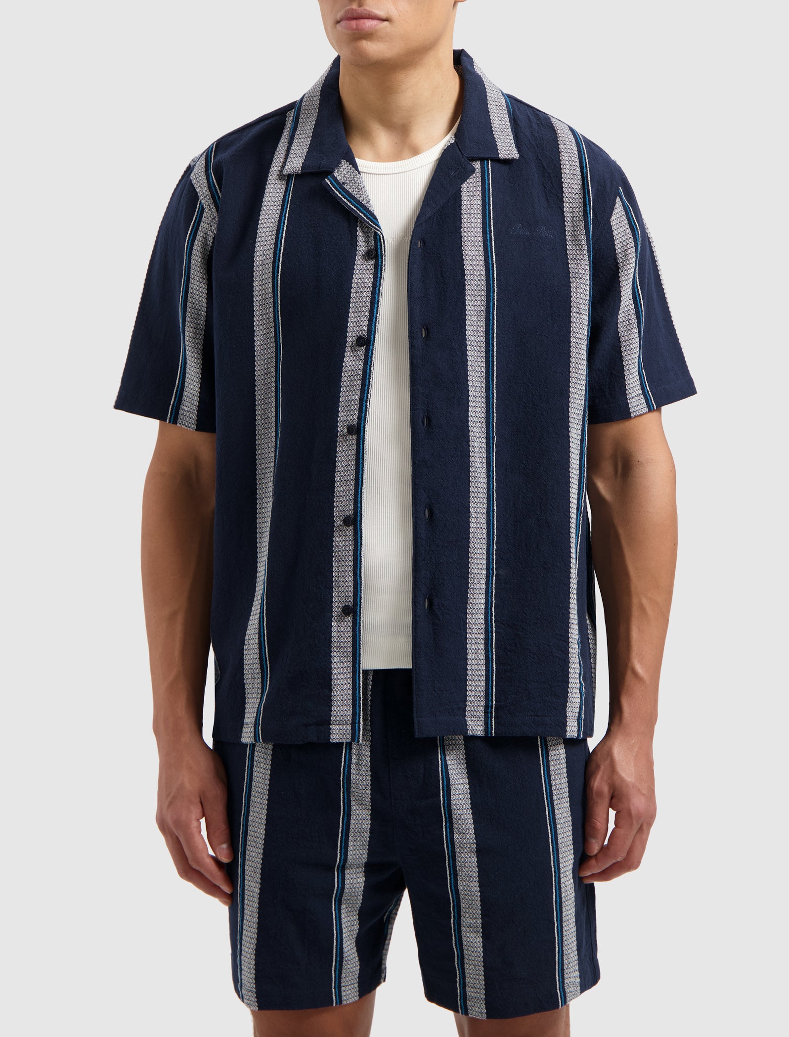Cuban Collar Shirt | Navy