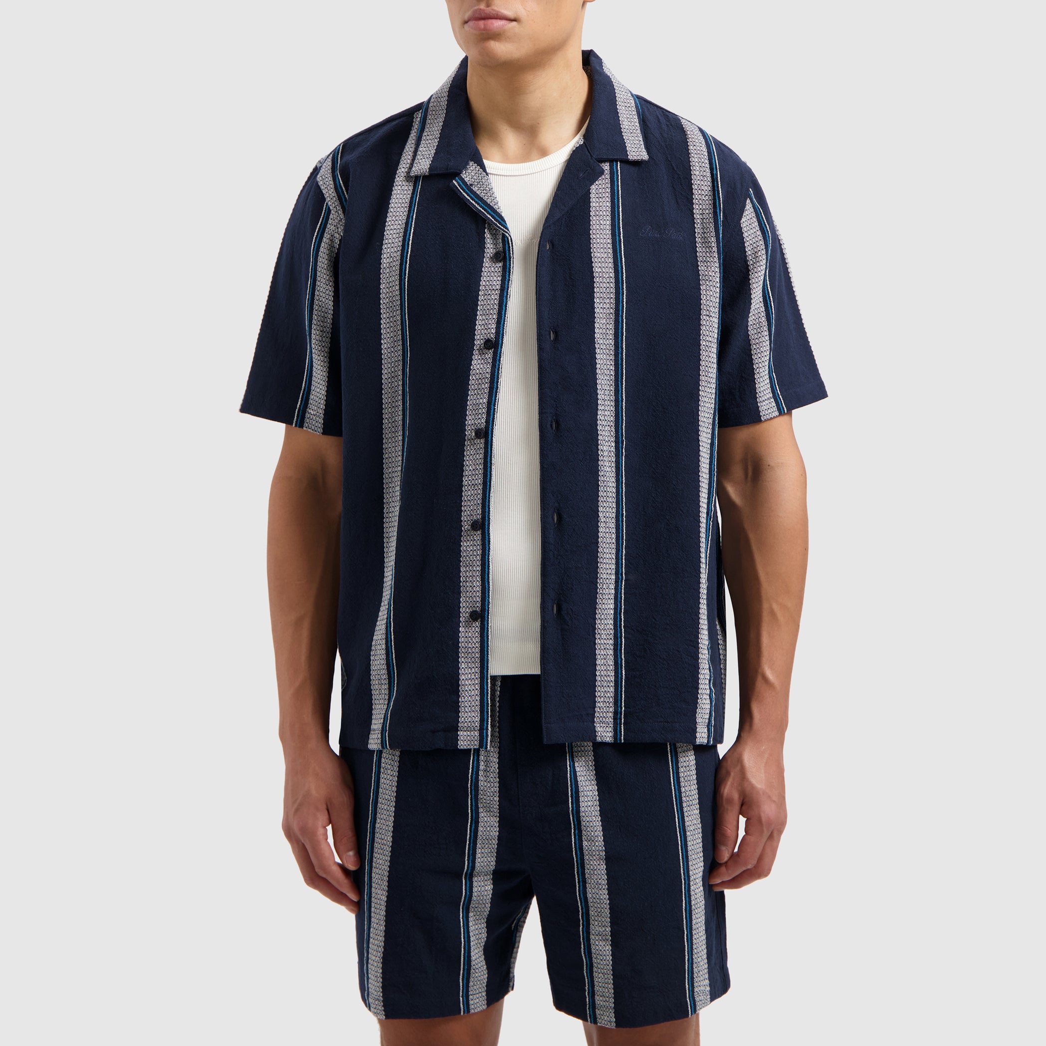 Cuban Collar Shirt | Navy
