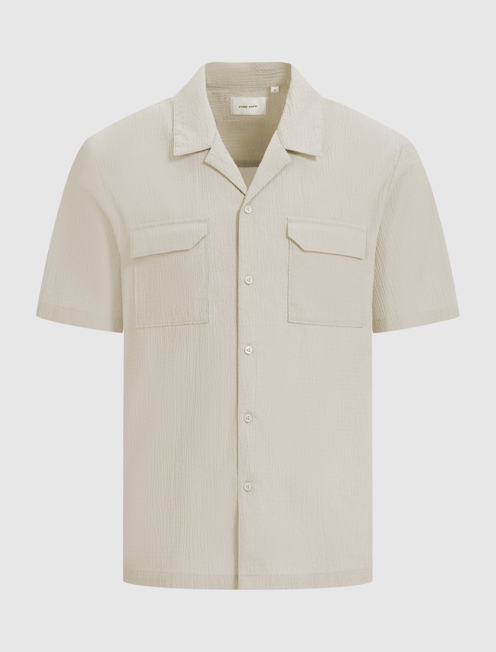 Short Sleeve Seersucker Shirt | Sand