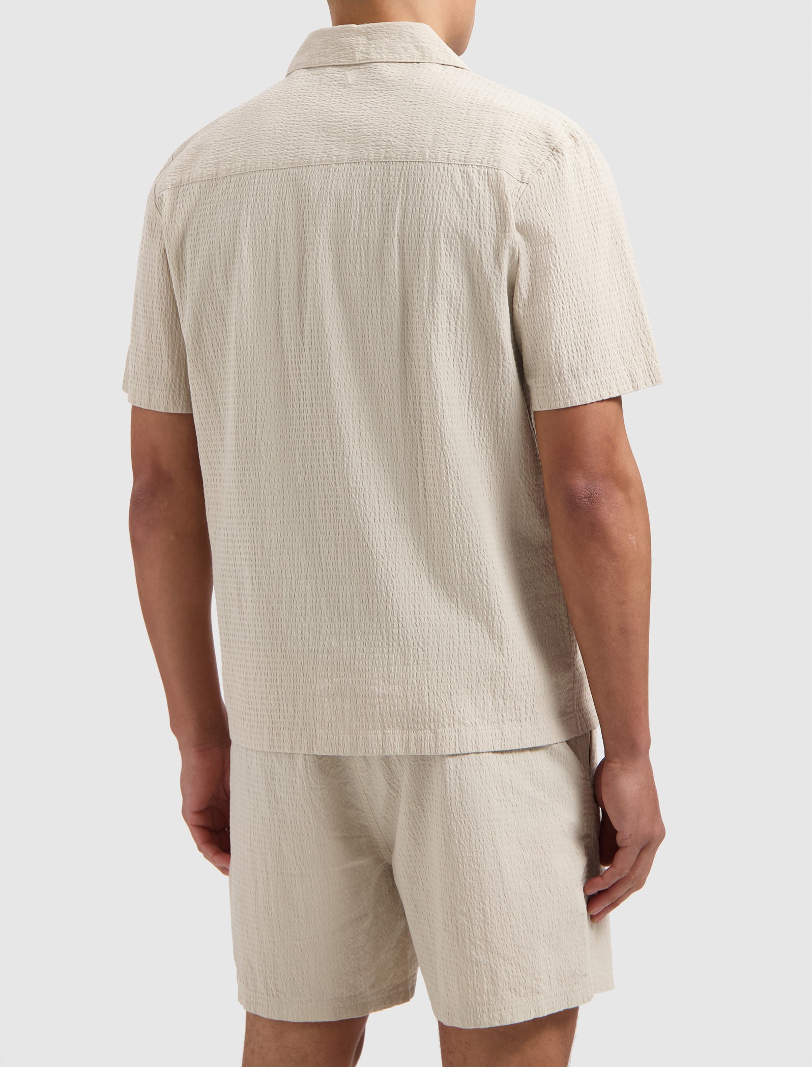 Short Sleeve Seersucker Shirt | Sand