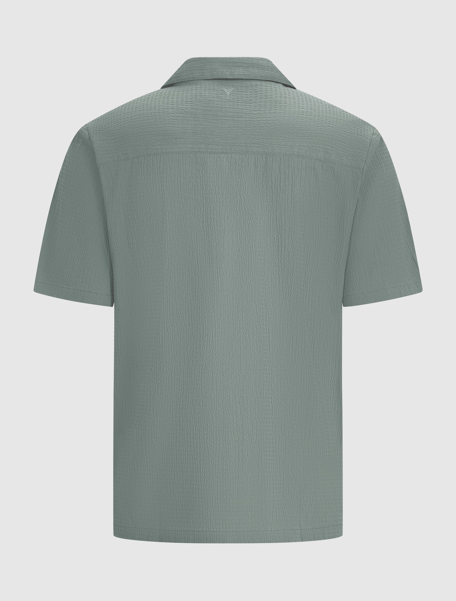 Short Sleeve Seersucker Shirt | Faded Green
