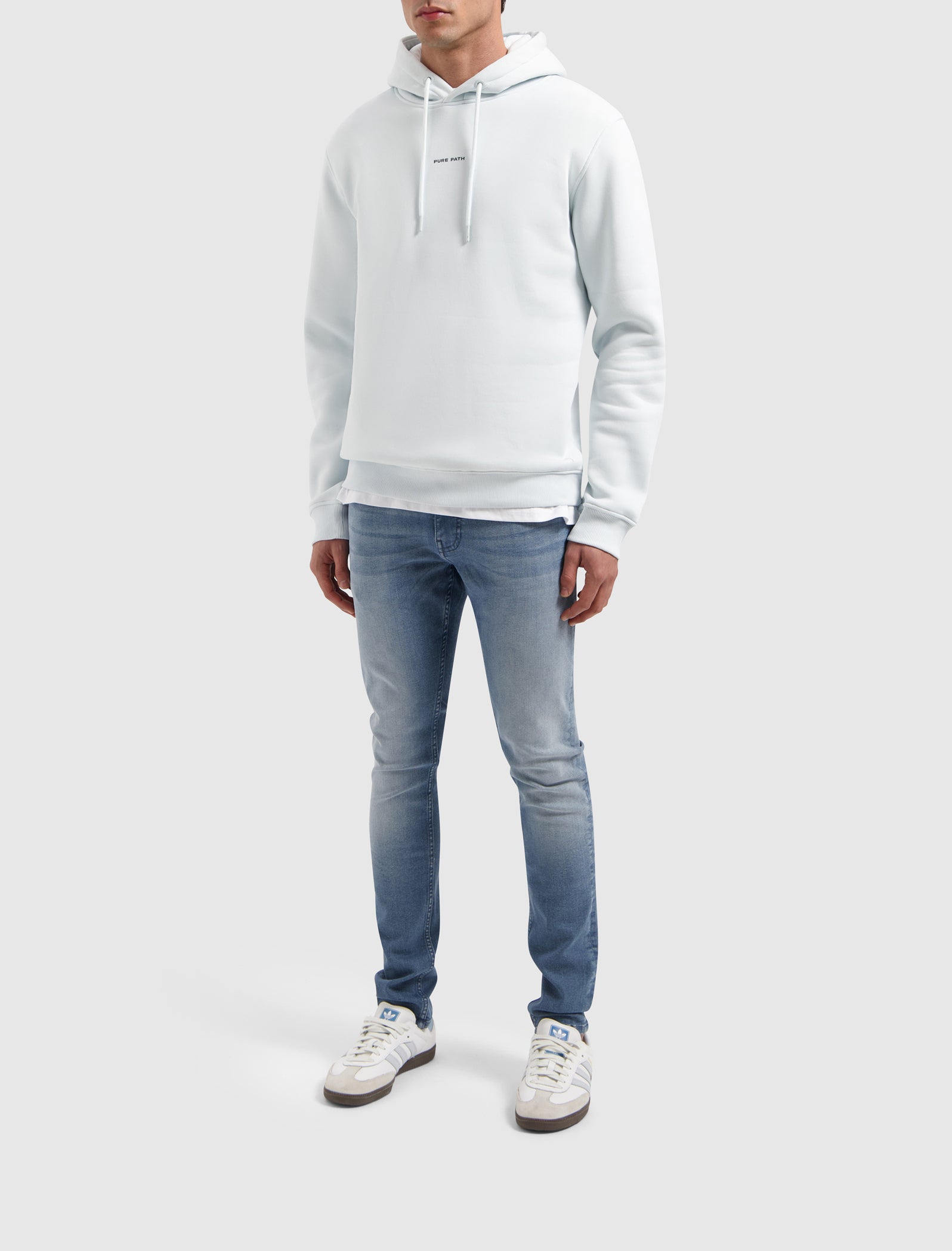 Essential Logo Hoodie Light Blue – Pure Path - Main Image