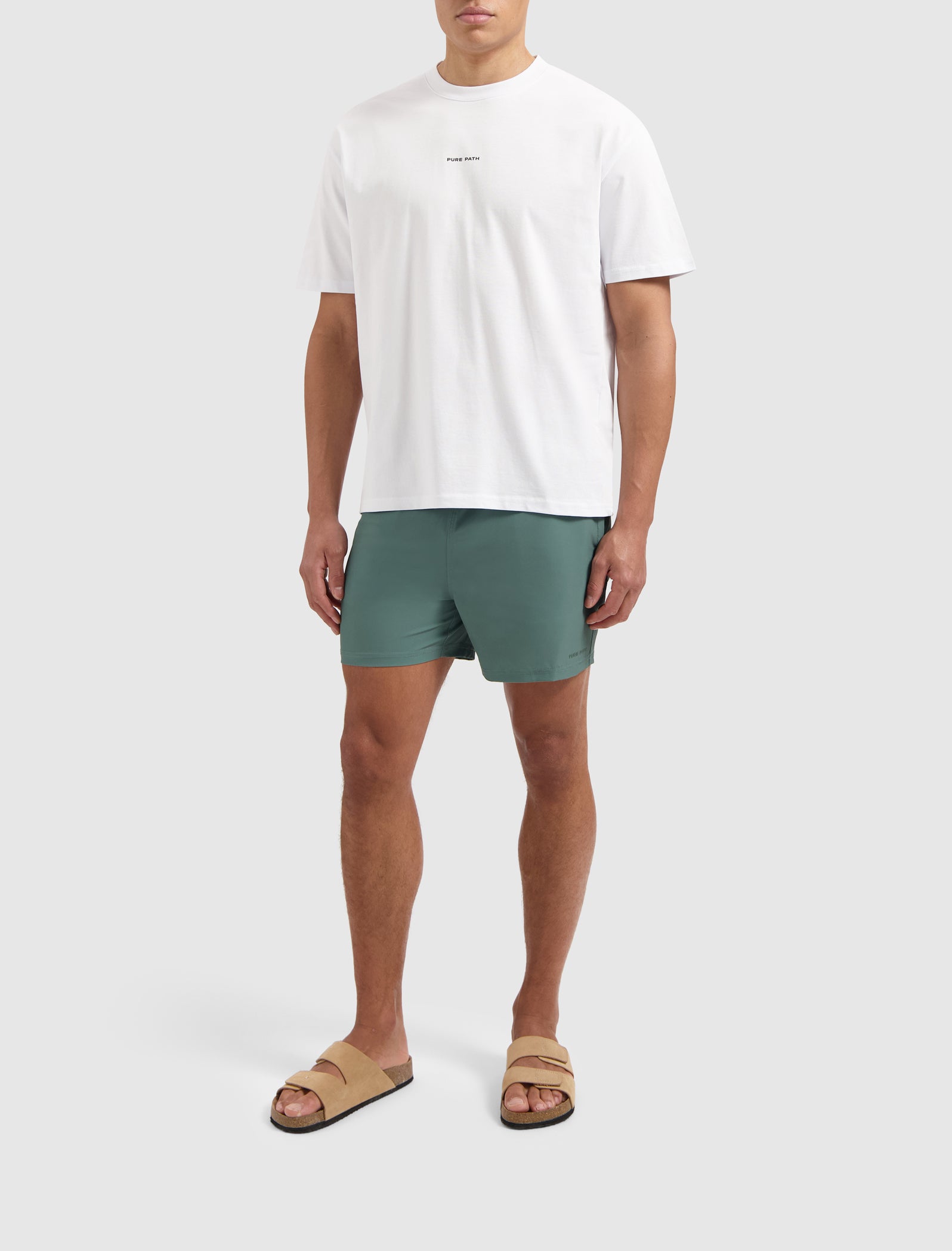 Tonal Logo Swim Shorts | Faded Green