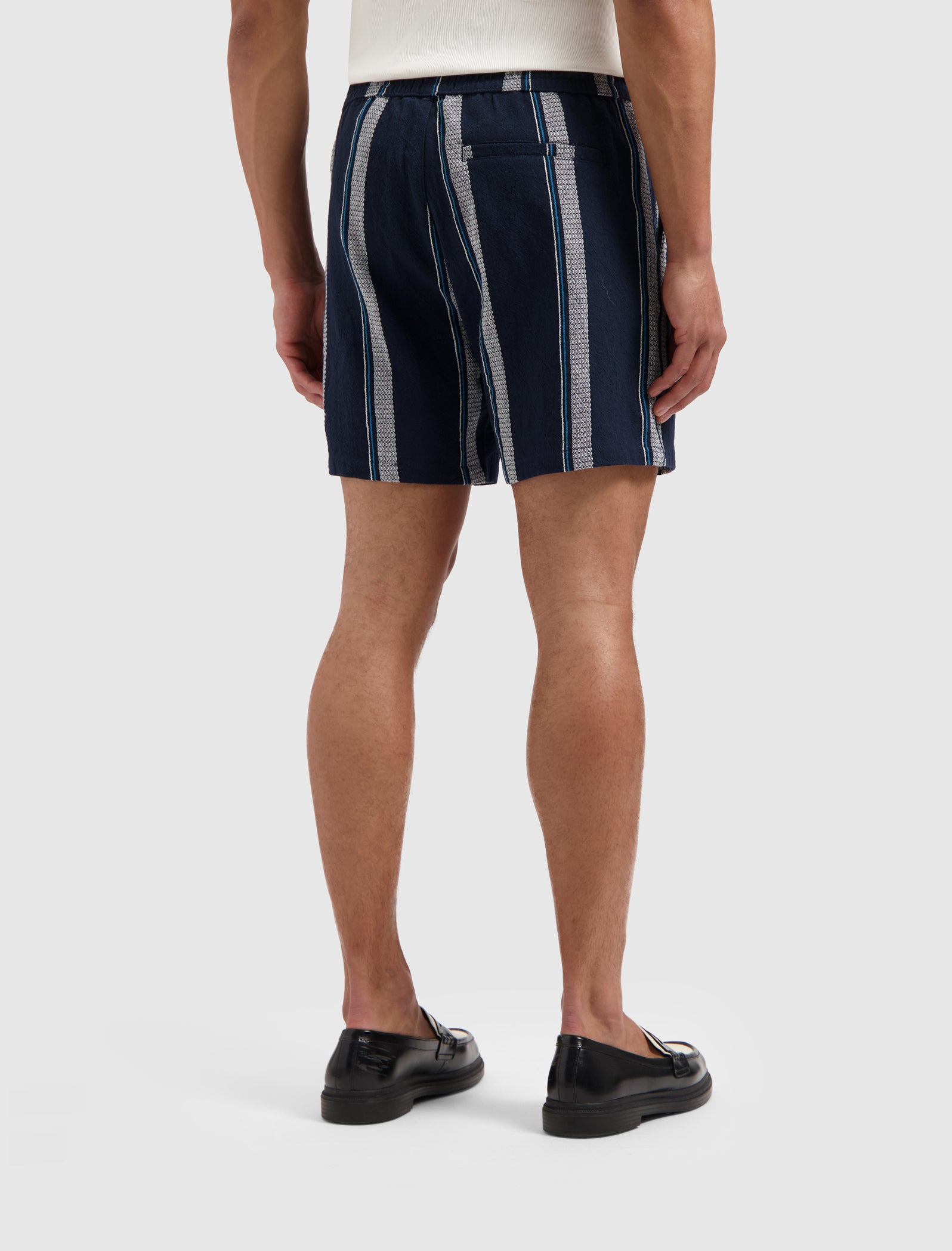 Cuban Striped Shorts | Navy