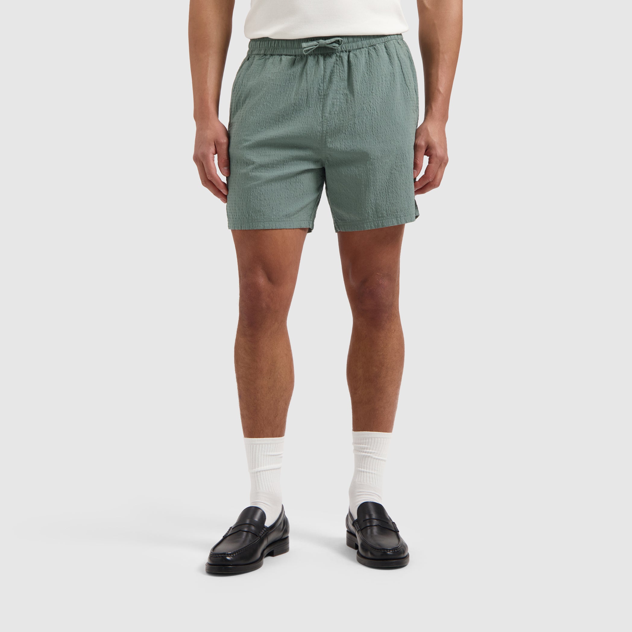 Seersucker Shorts | Faded Green