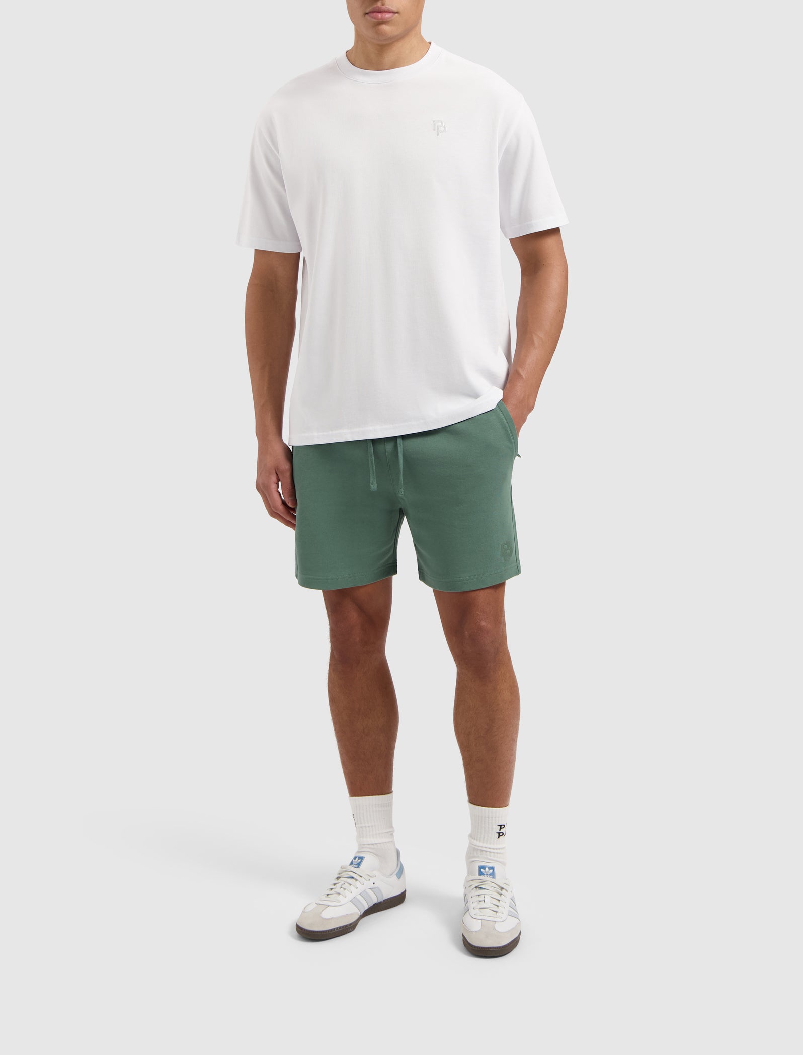 Initials Sweat Shorts | Faded Green