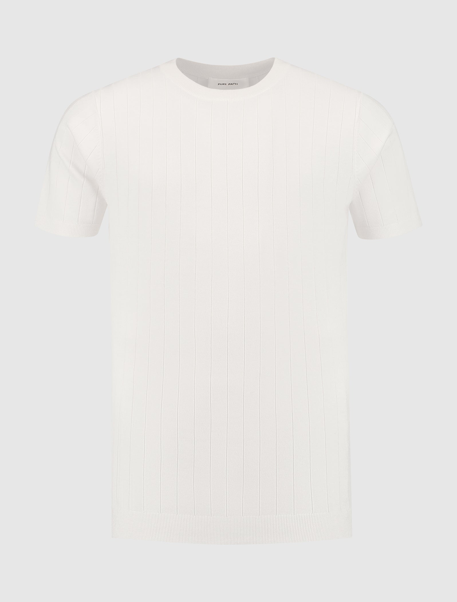 Vertical Striped Knitwear T-shirt | Off White