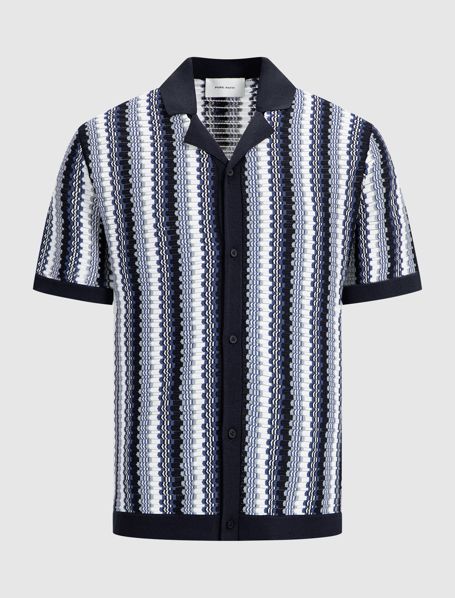 Ajour Knitwear Shirt | Navy