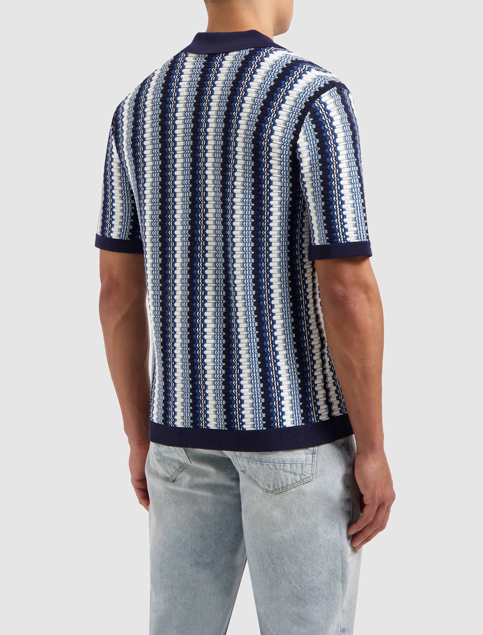 Ajour Knitwear Shirt | Navy