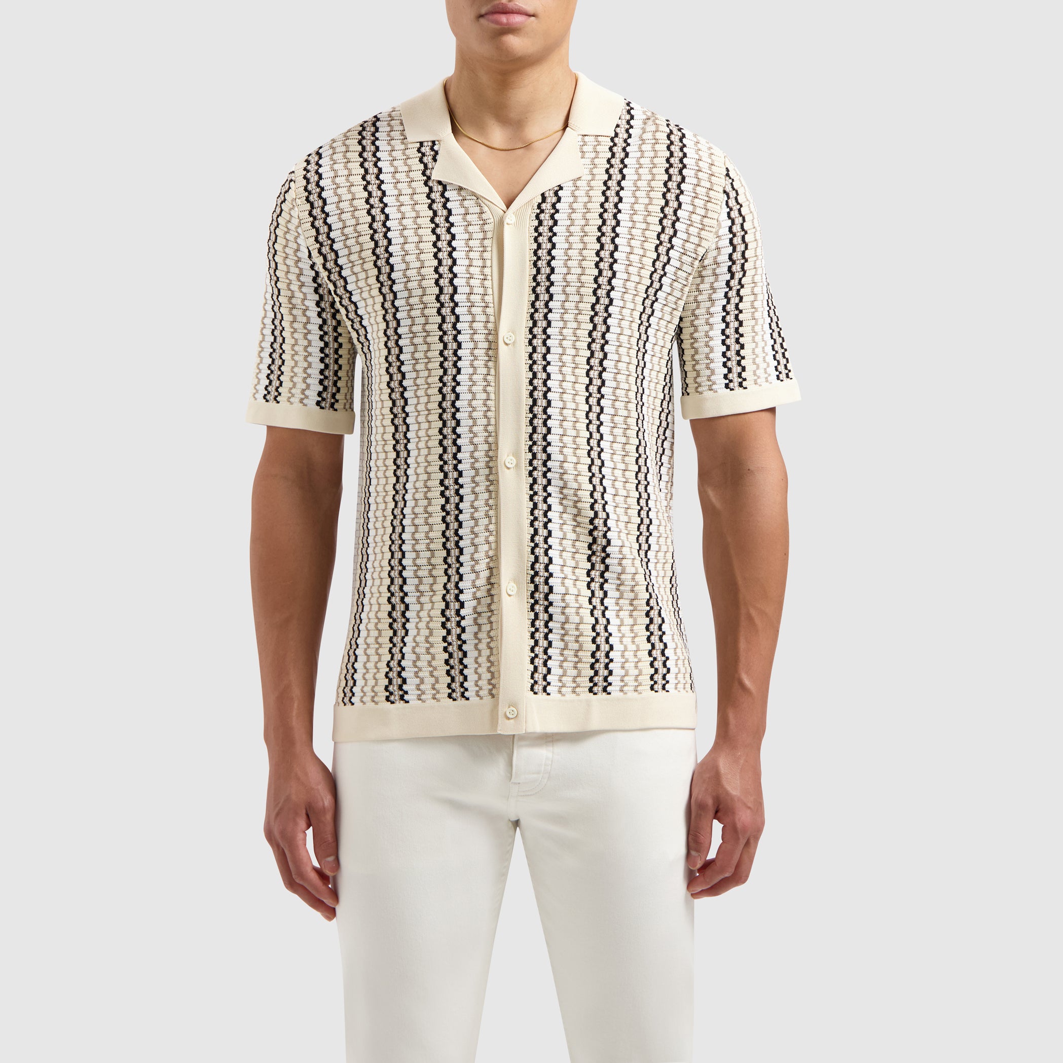 Ajour Knitwear Shirt | Sand