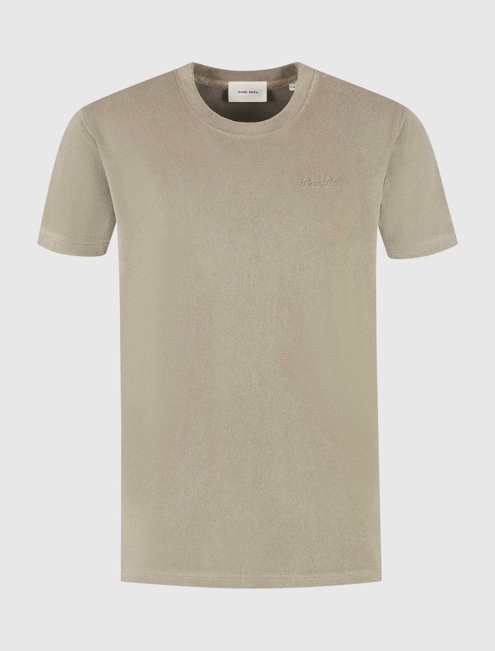 Cursive Terry T-shirt | Taupe