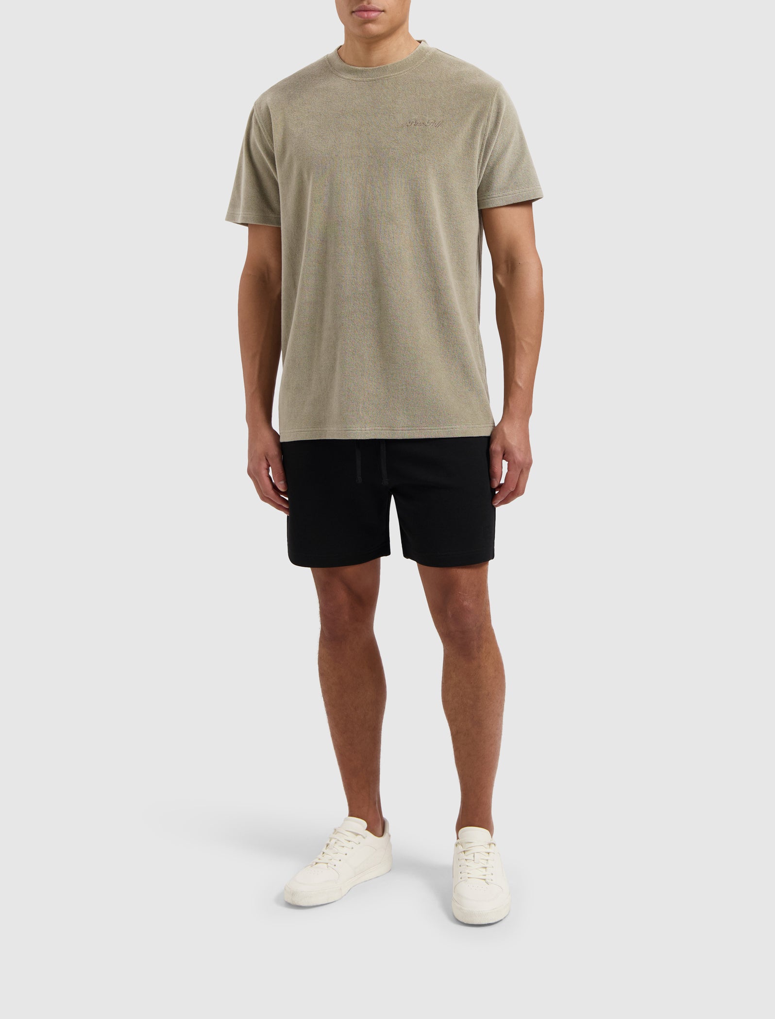 Cursive Terry T-shirt | Taupe