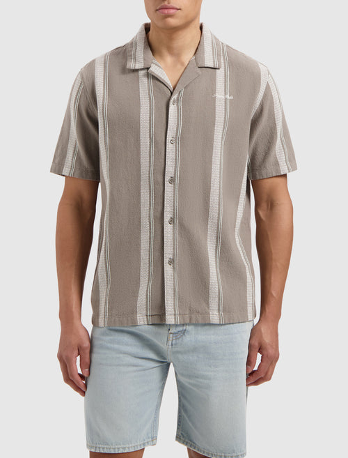 Cuban Collar Shirt | Taupe