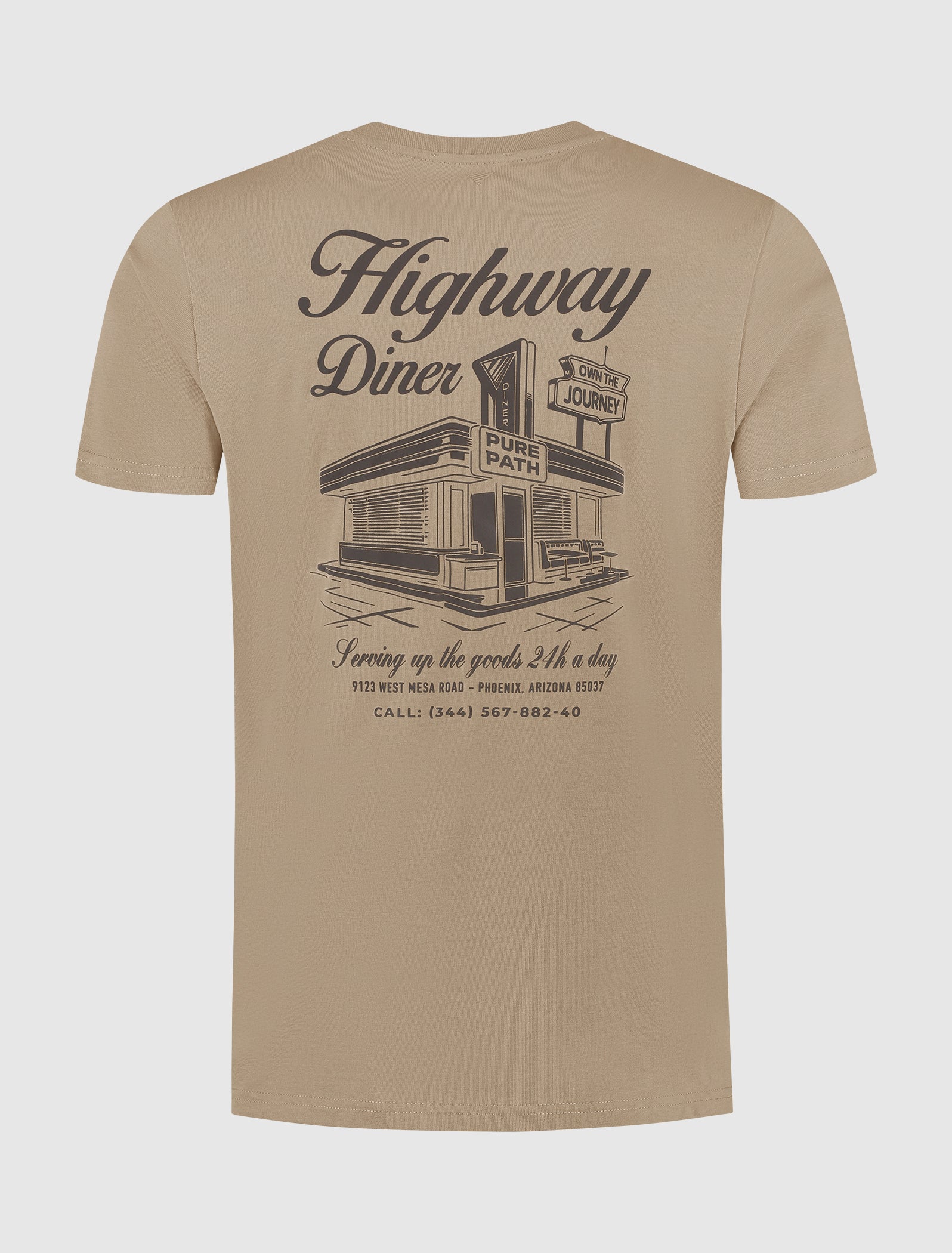 Highway Diner T-shirt | Taupe