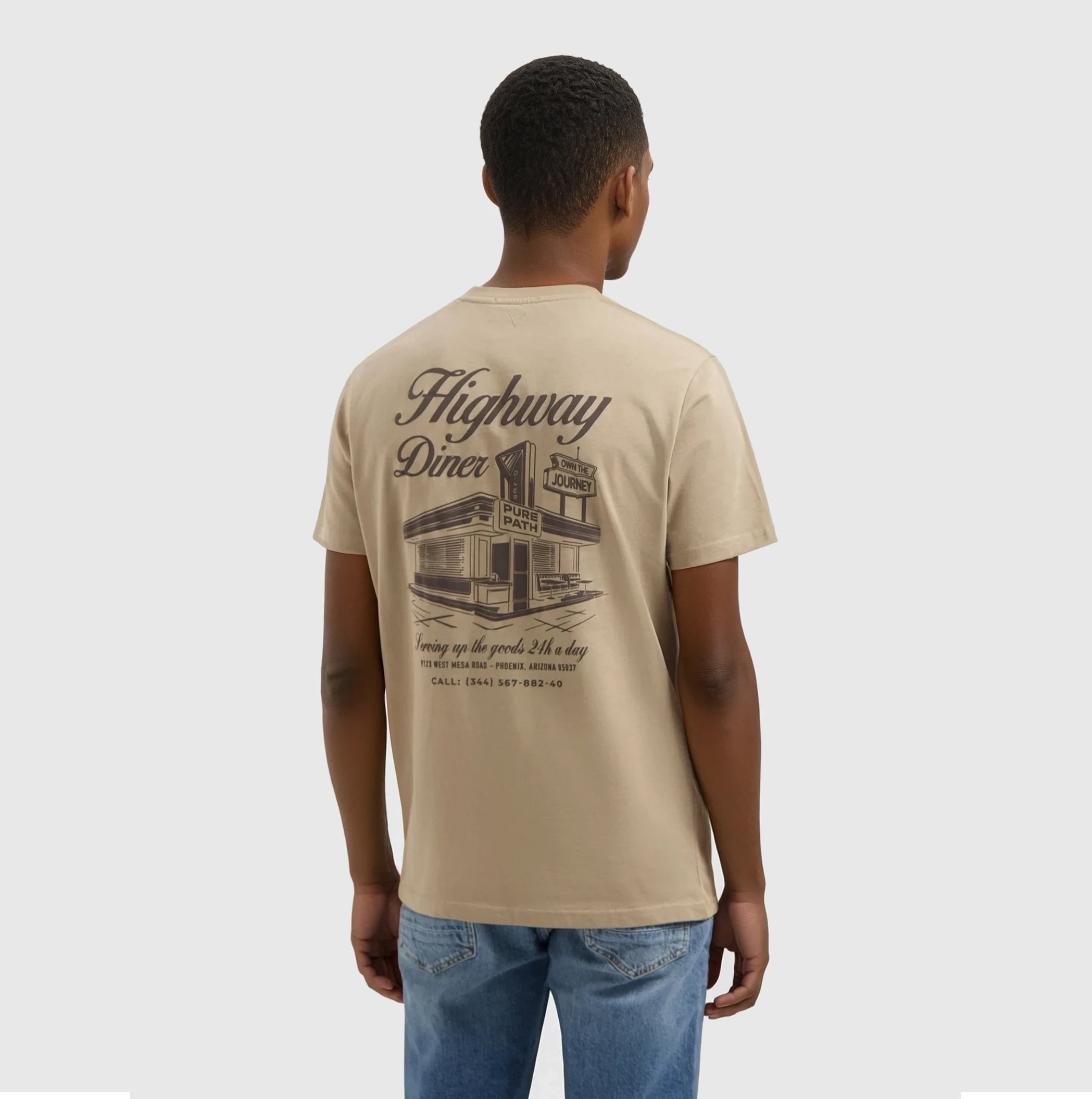 Highway Diner T-shirt | Taupe