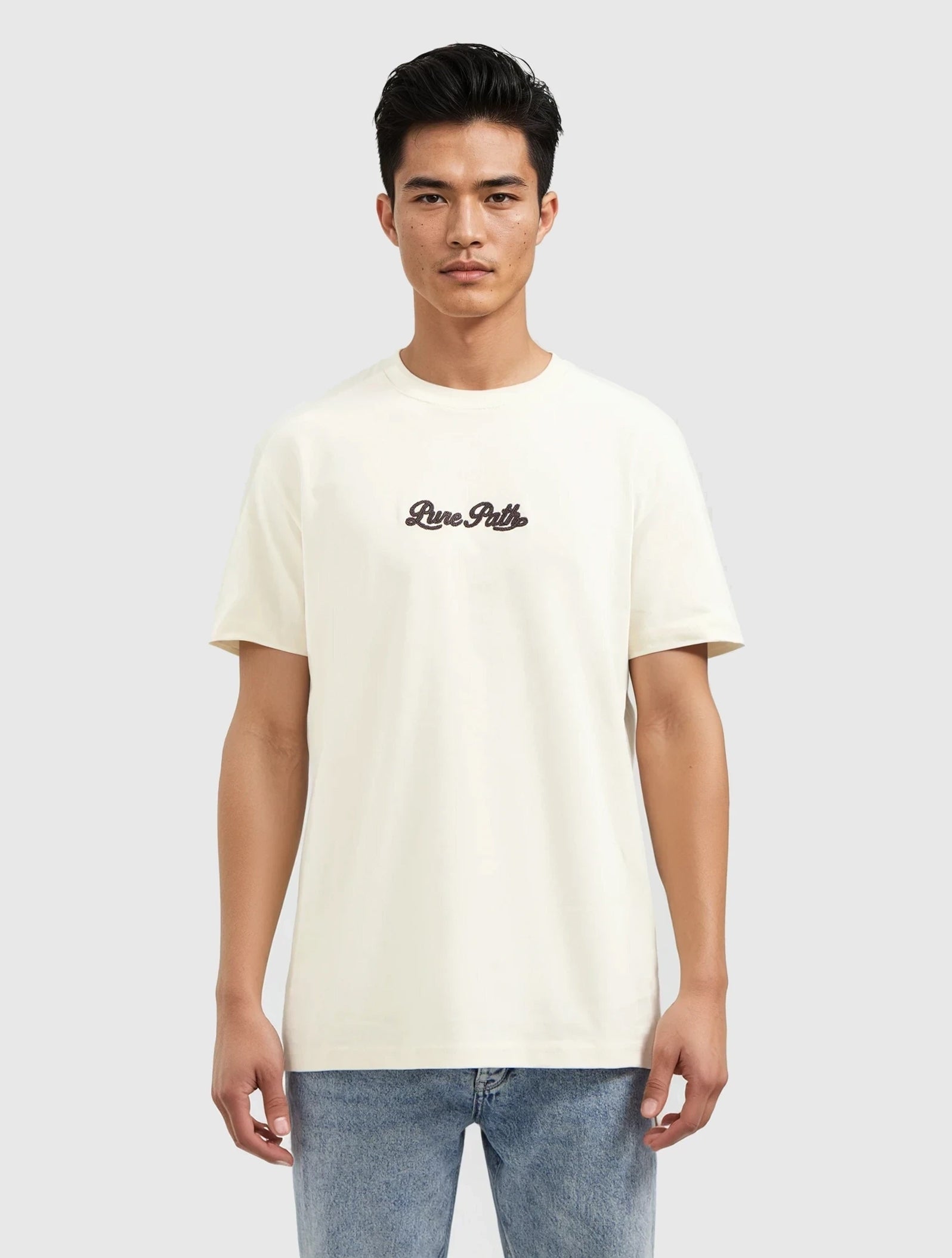 Chain Stitch T-shirt | Ecru
