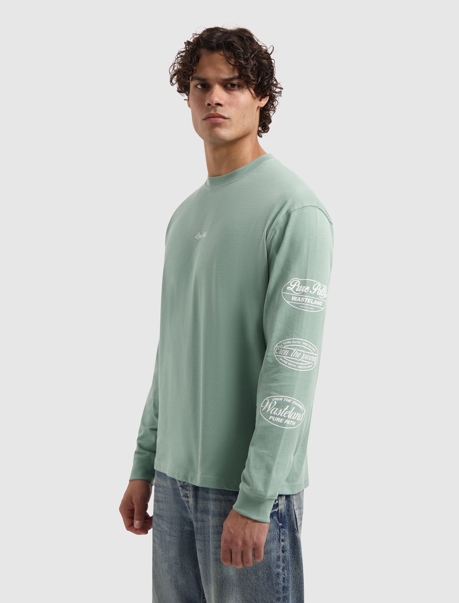 Wasteland Patches Longsleeve T-shirt | Army Green