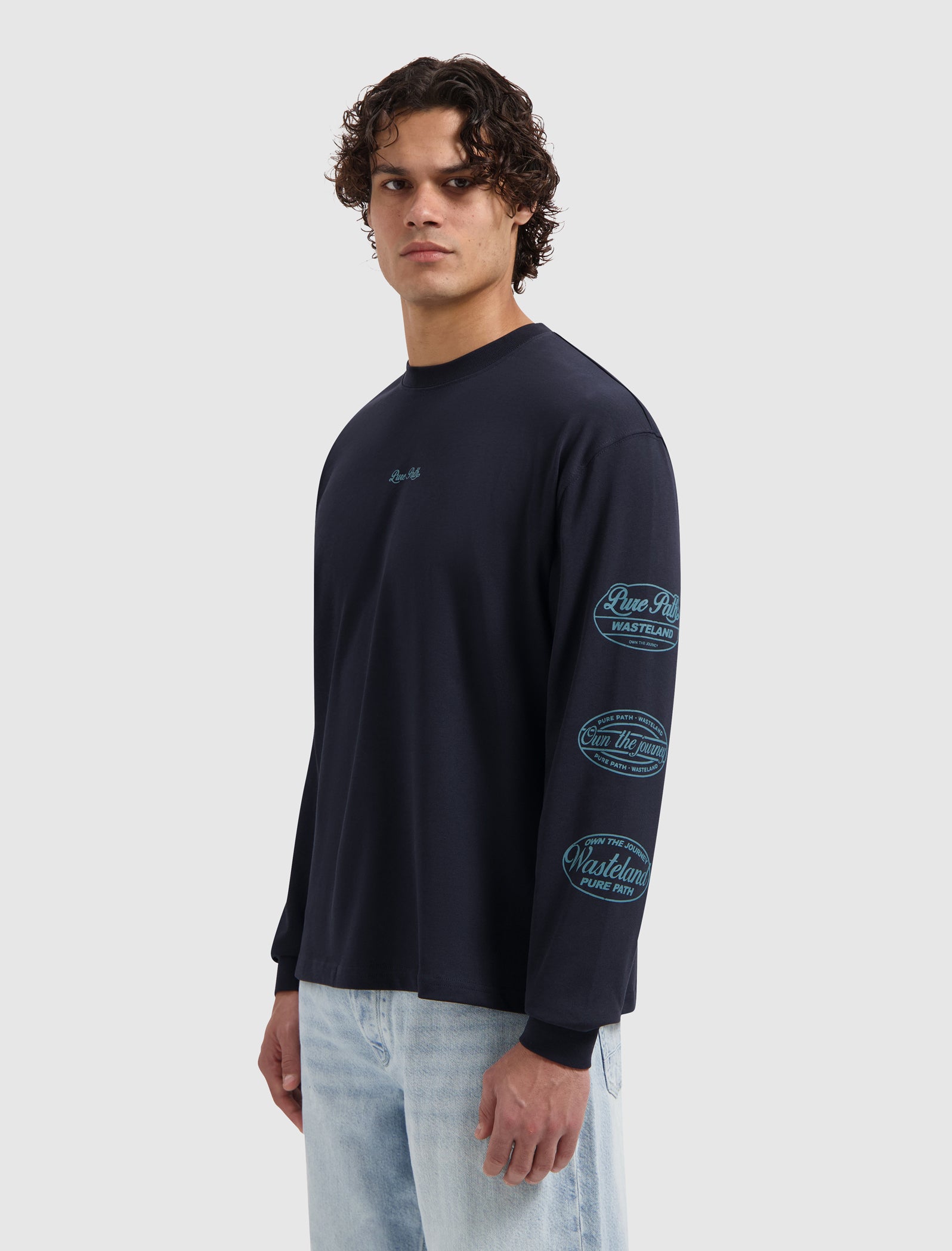 Wasteland Patches Longsleeve T-shirt | Dark Navy