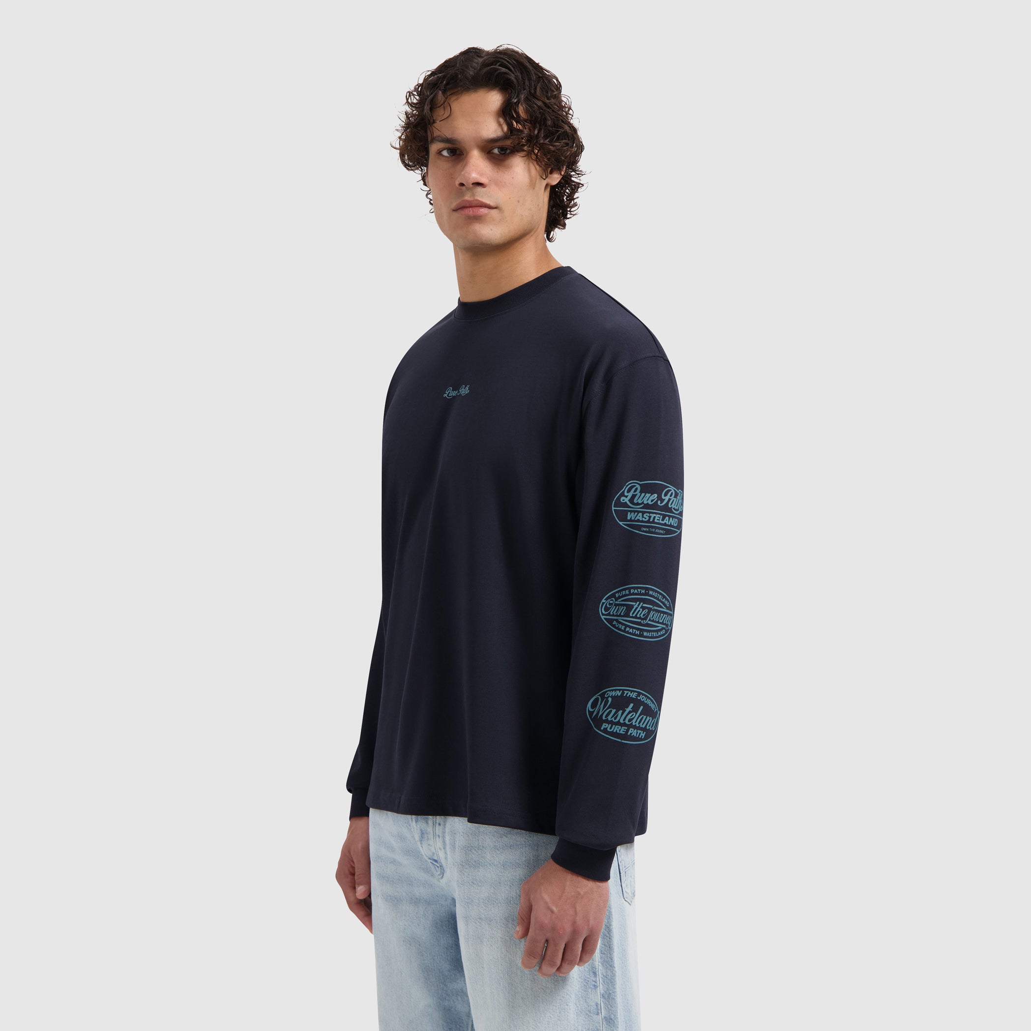 Wasteland Patches Longsleeve T-shirt | Dark Navy