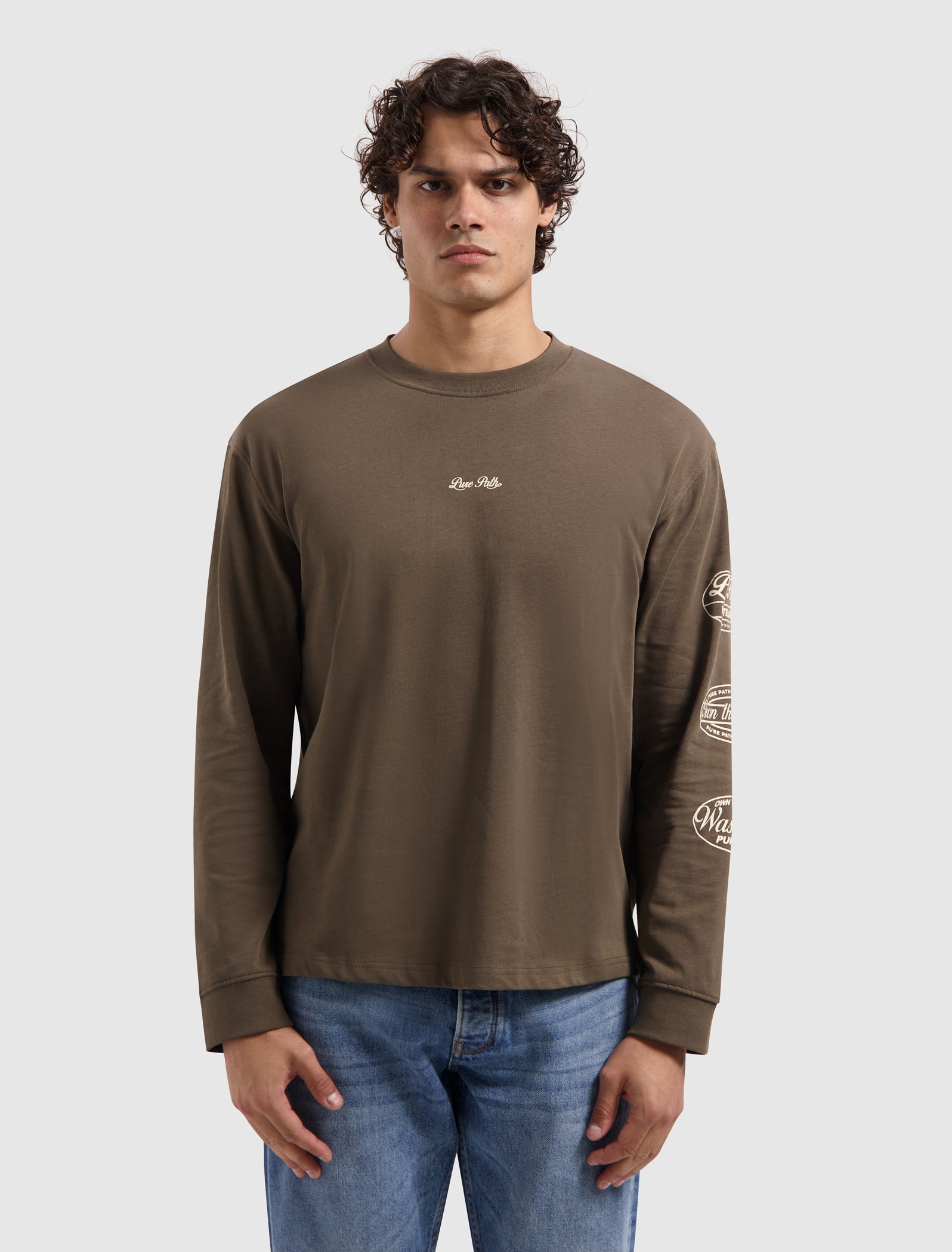 Wasteland Patches Longsleeve T-shirt | Dark Brown