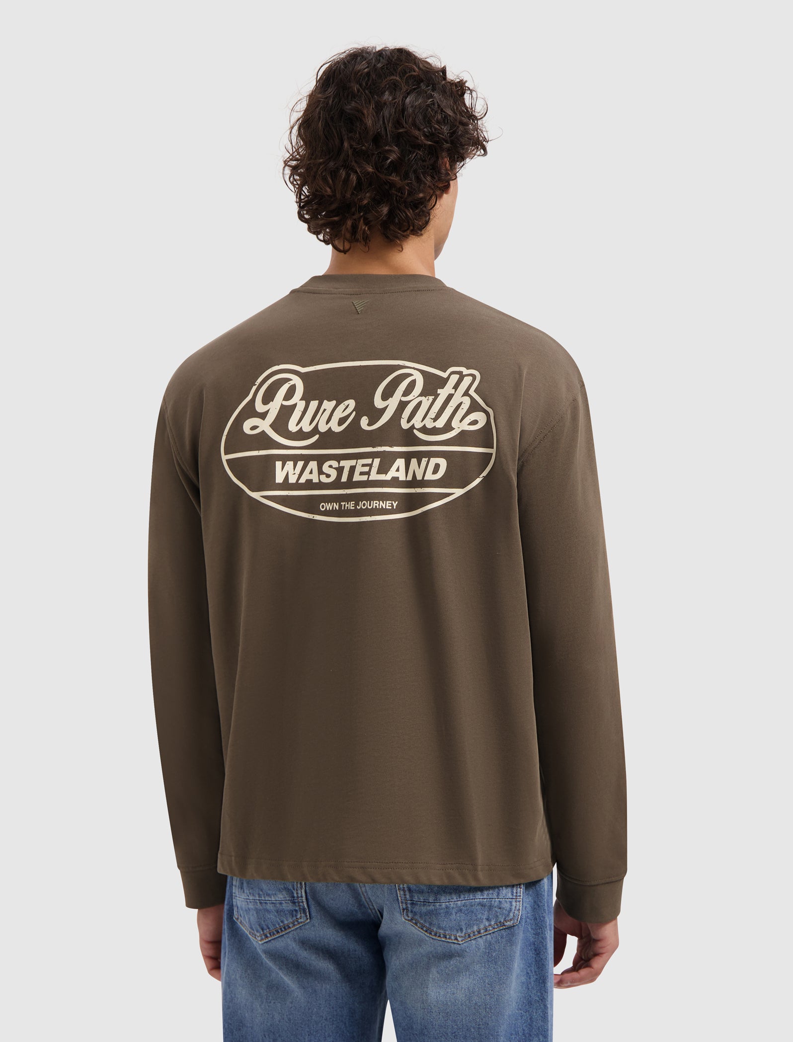 Wasteland Patches Longsleeve T-shirt | Dark Brown