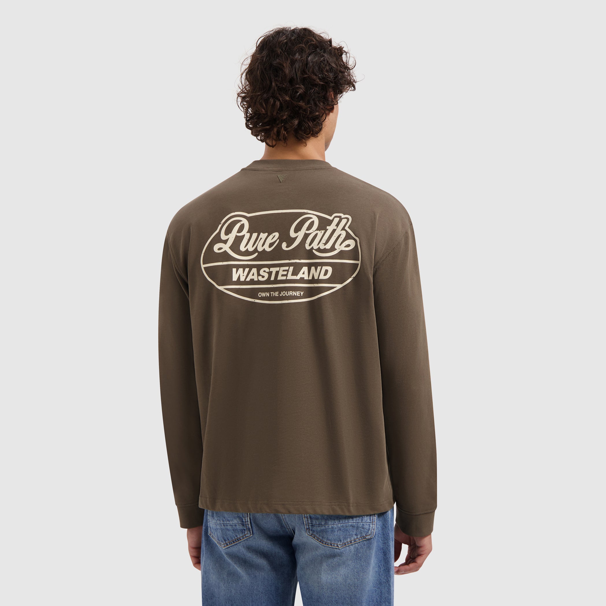 Wasteland Patches Longsleeve T-shirt | Dark Brown