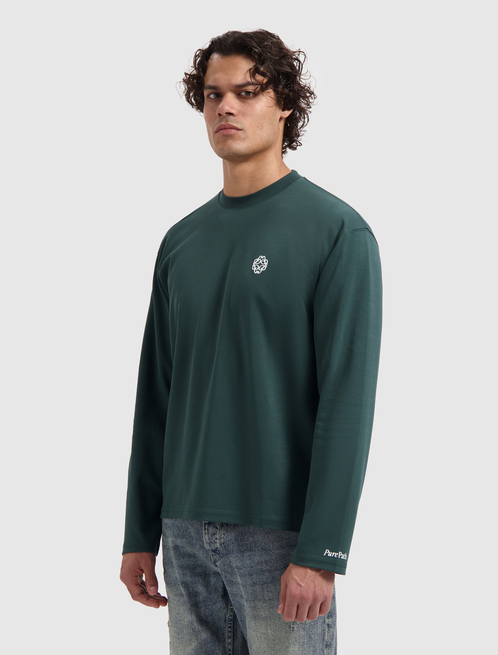 Emblem Longsleeve T-shirt | Dark Green