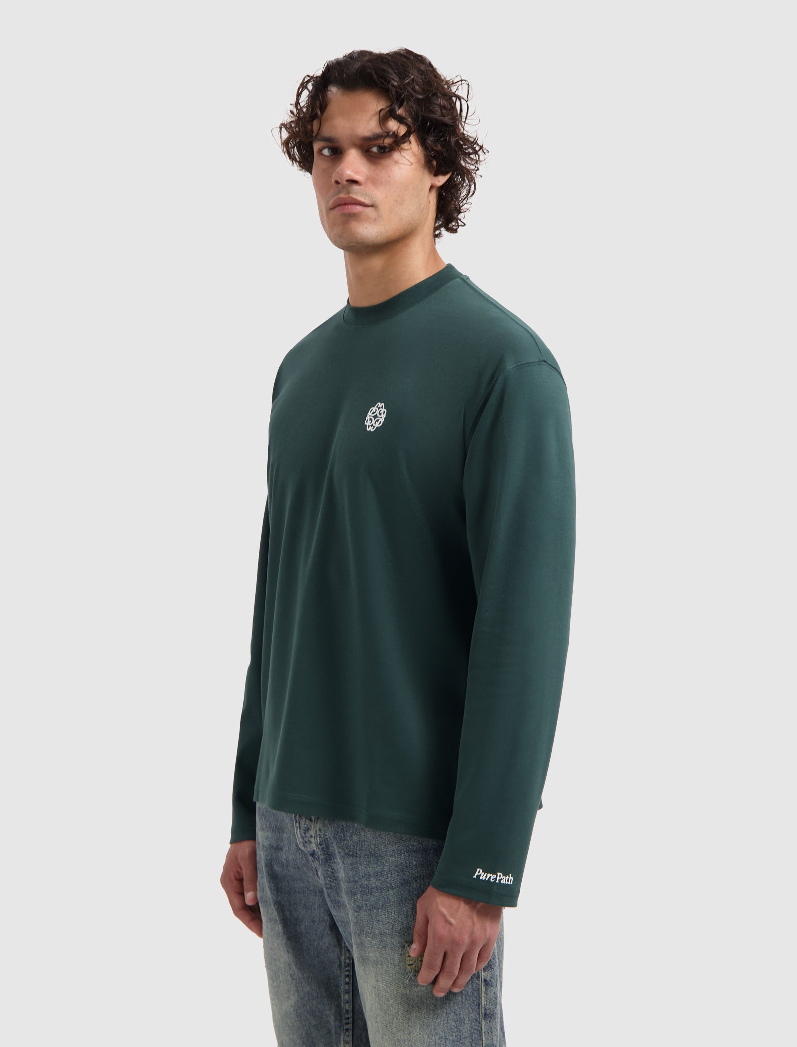 Emblem Longsleeve T-shirt | Dark Green