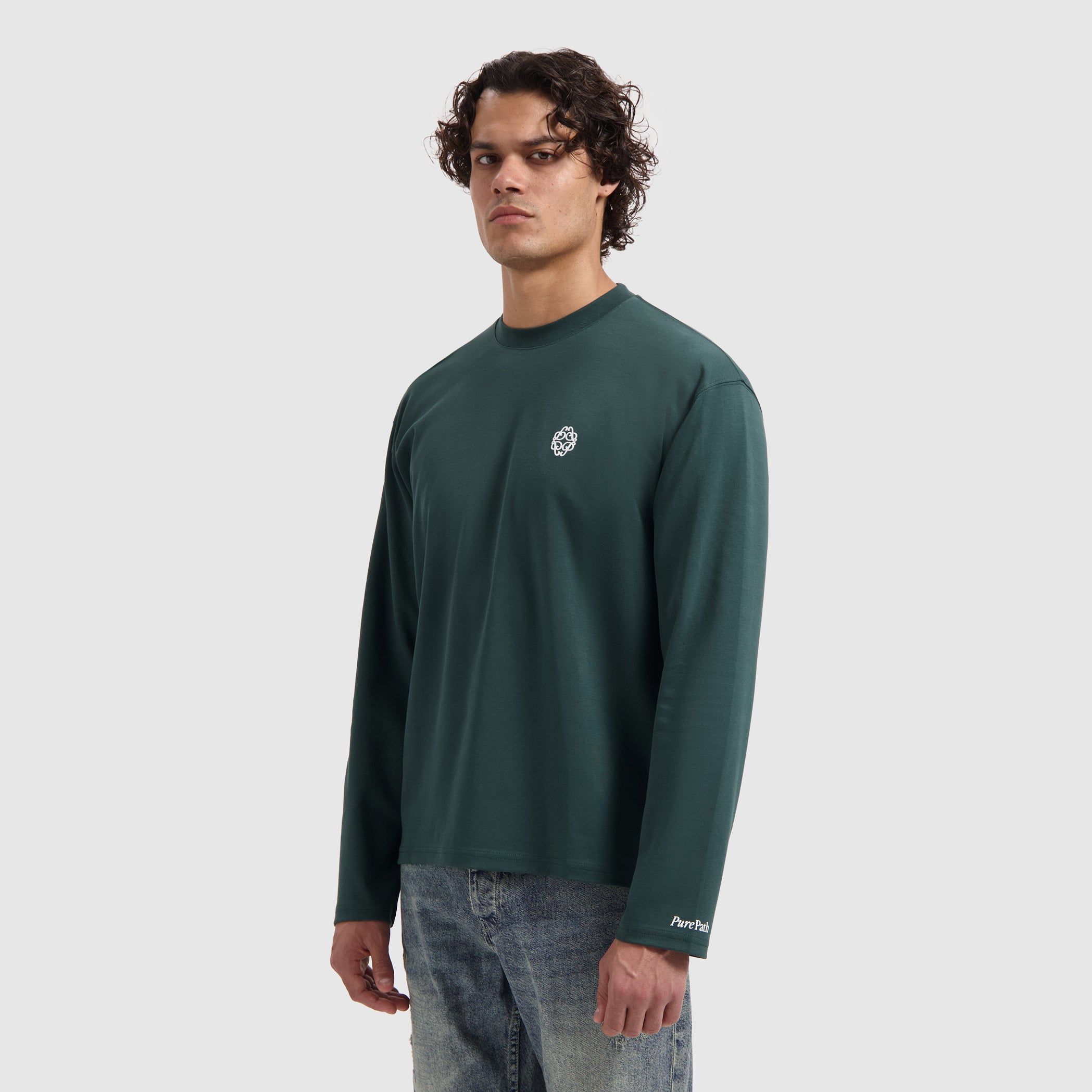 Emblem Longsleeve T-shirt | Dark Green