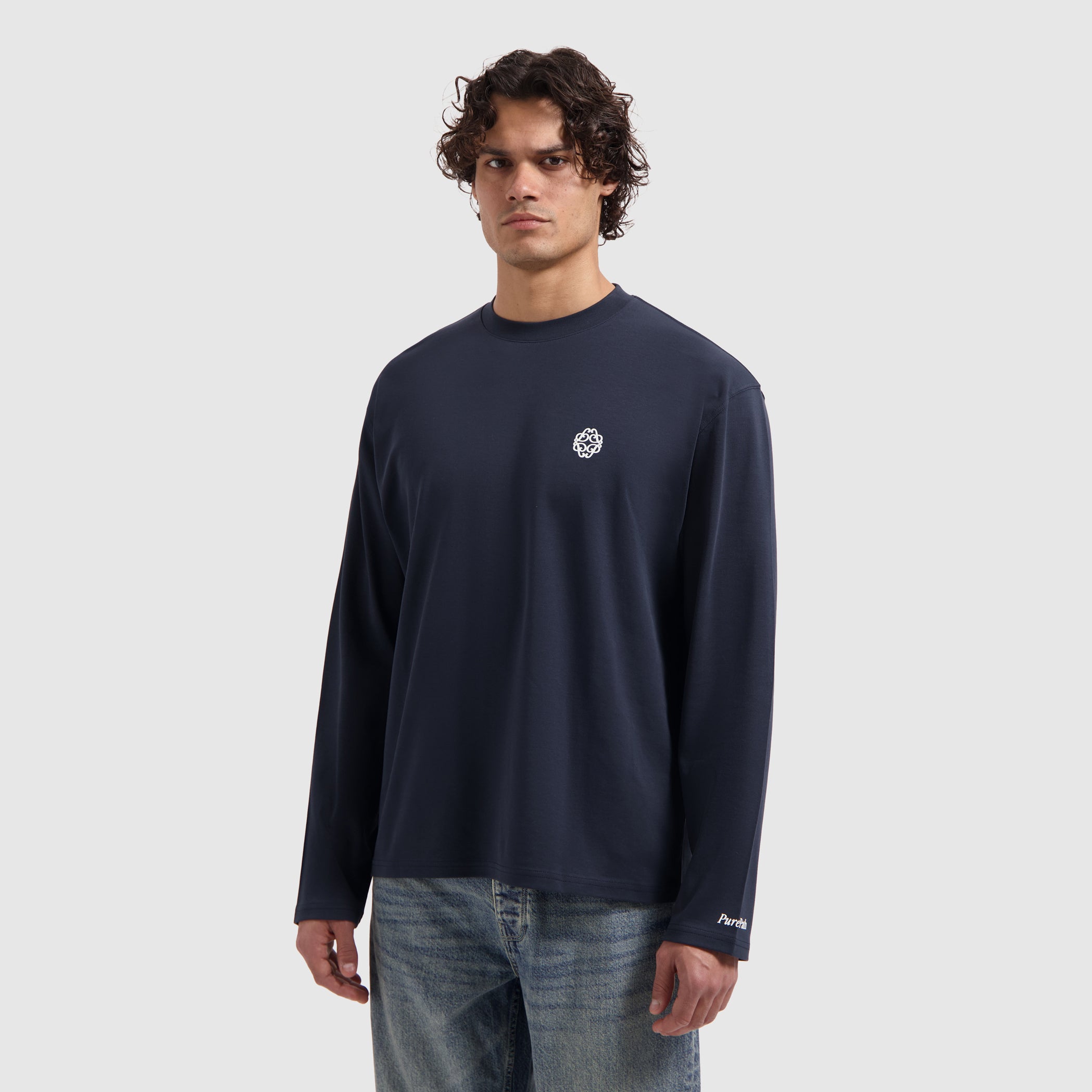 Emblem Longsleeve T-shirt | Dark Navy