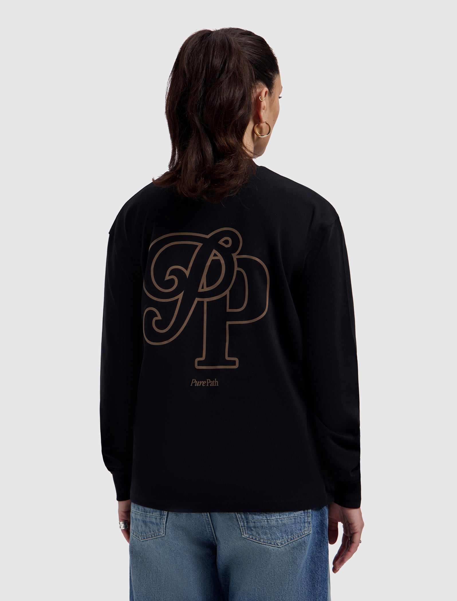 Initials Longsleeve T-shirt | Black