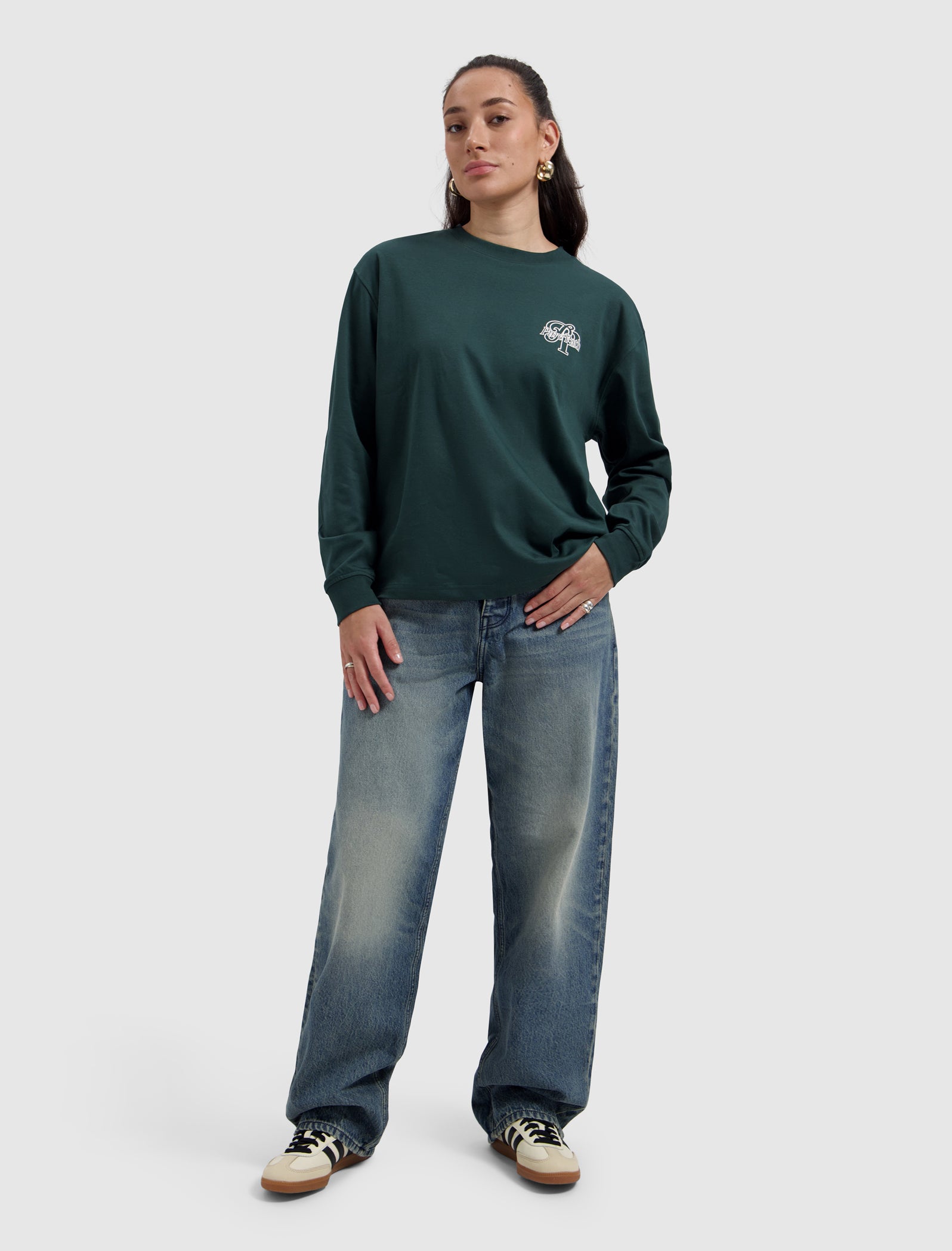 Initials Longsleeve T-shirt | Dark Green