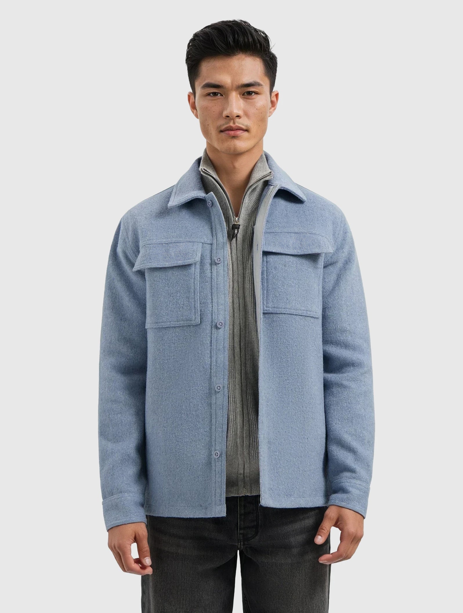 Flannel Overshirt | Mid Blue