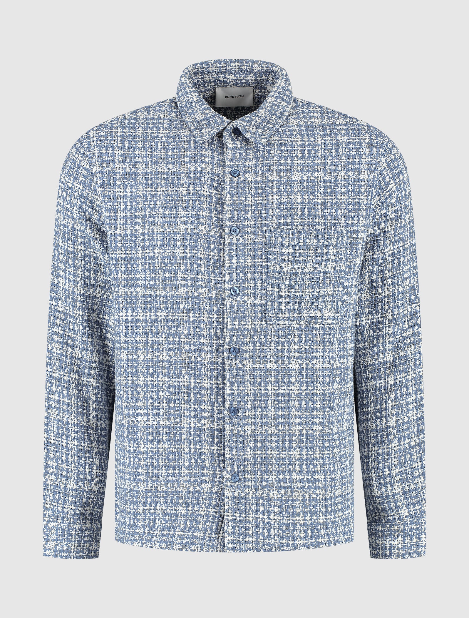 Structured Checked Overshirt | Blue Grey