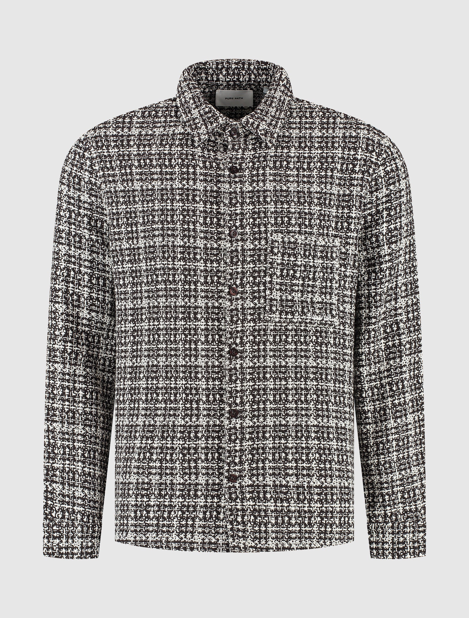 Structured Checked Overshirt | Dark Brown
