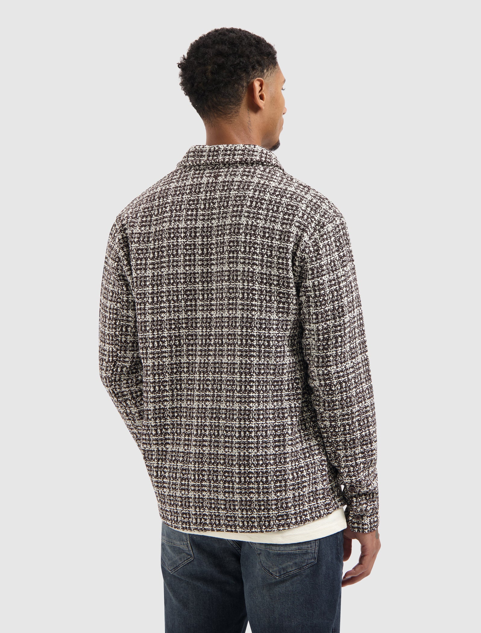 Structured Checked Overshirt | Dark Brown