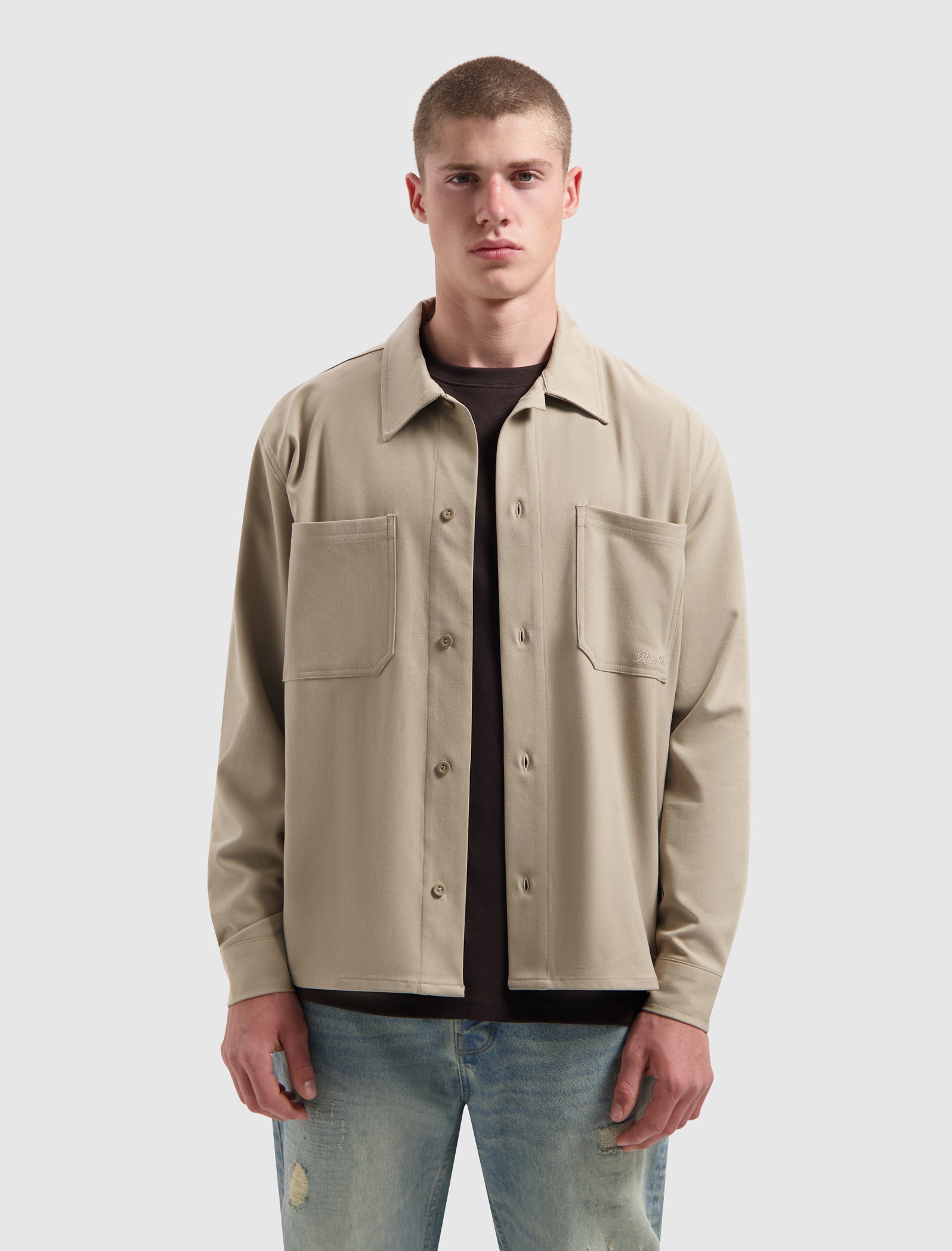 Twill Overshirt | Camel