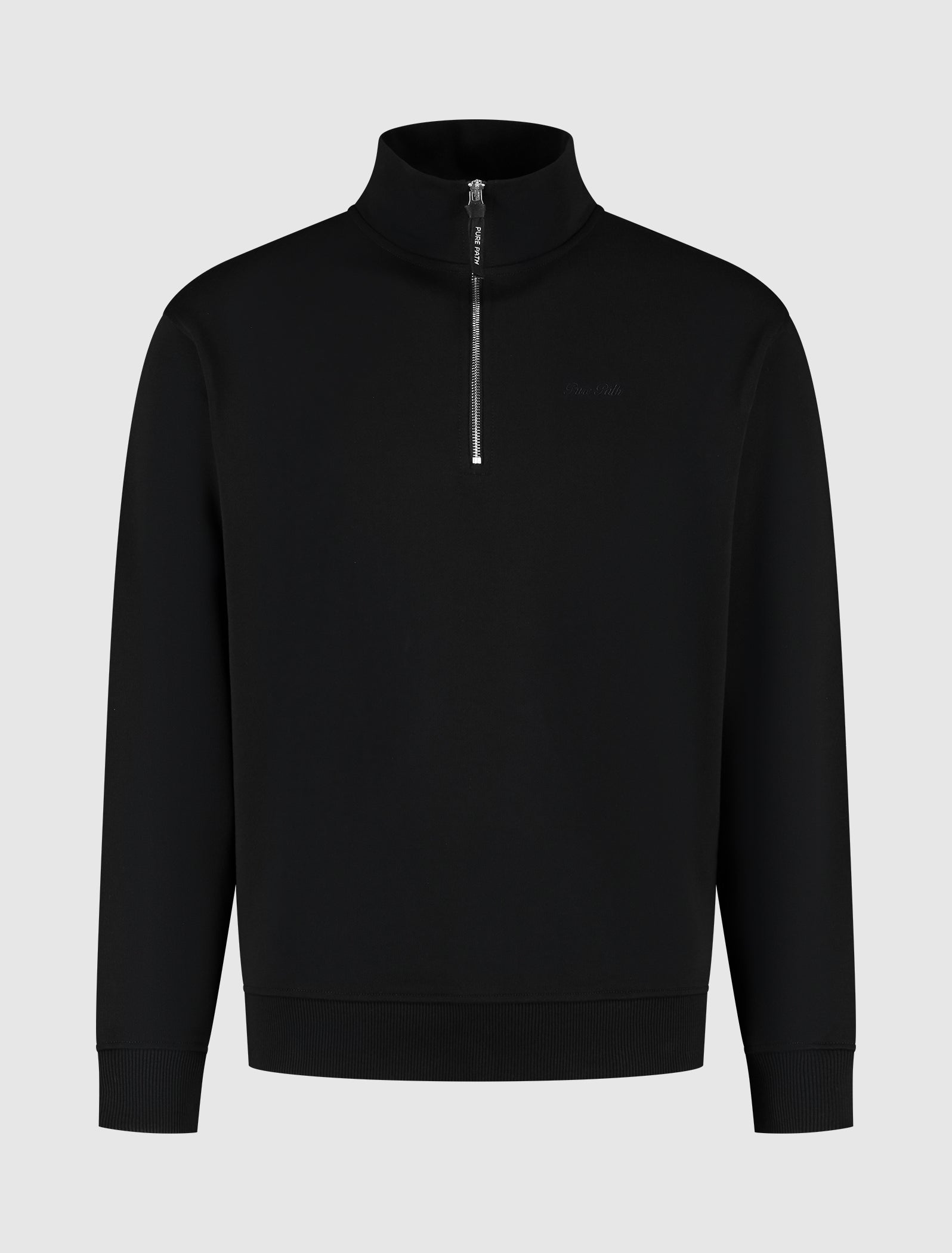 Embroidery Half-zip Sweater | Black