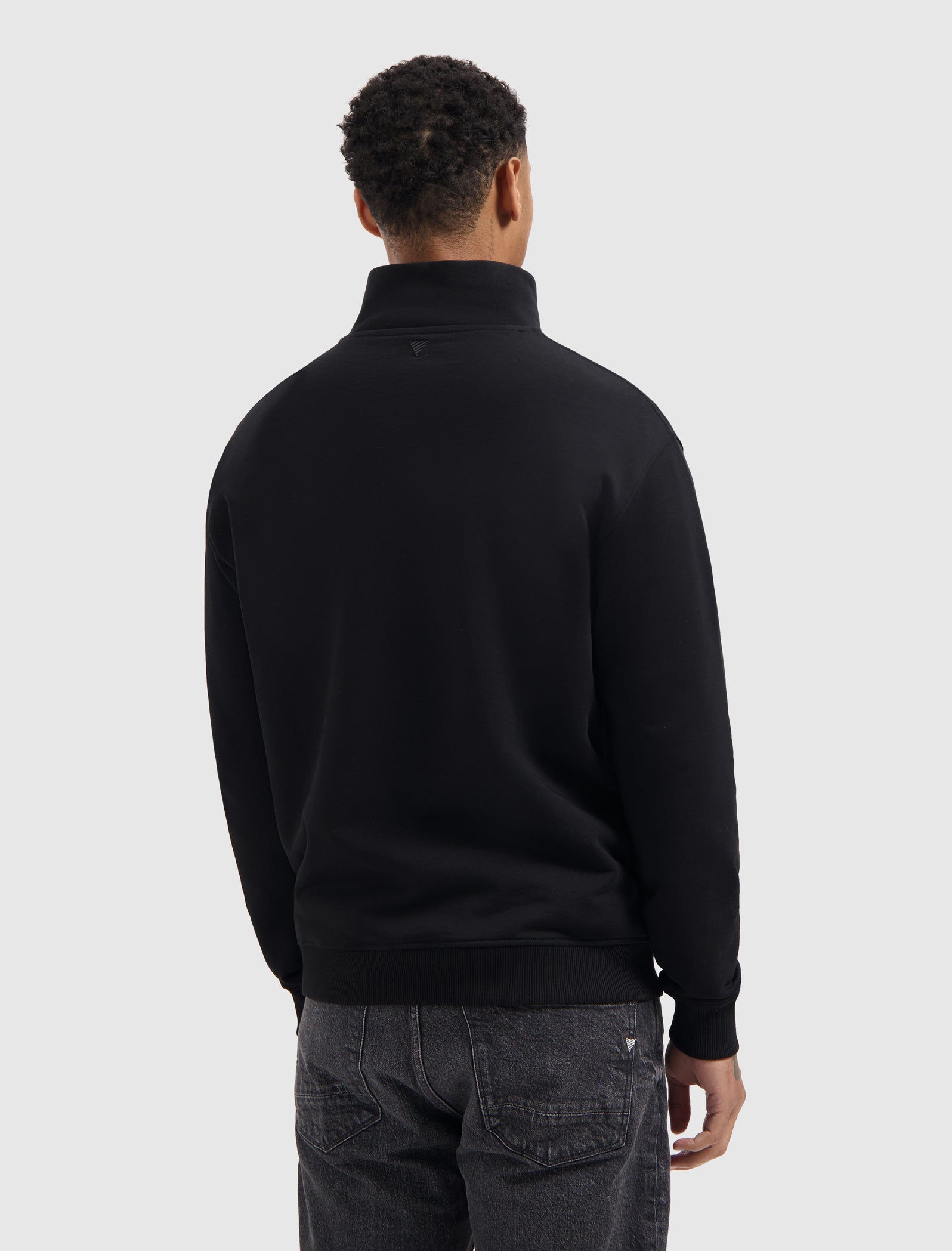 Embroidery Half-zip Sweater | Black