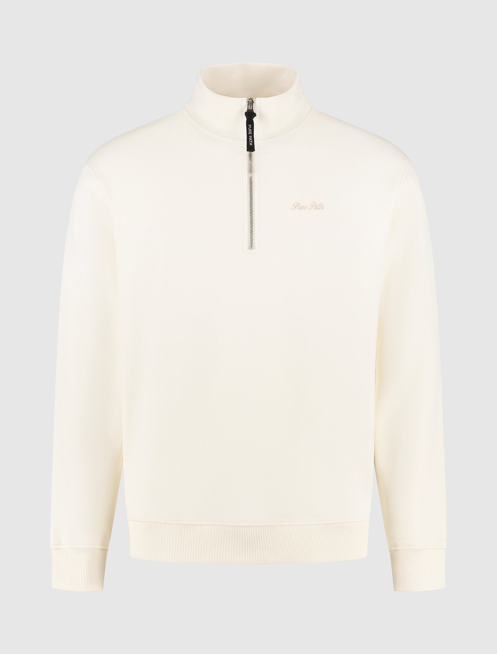 Embroidery Half-zip Sweater | Ecru