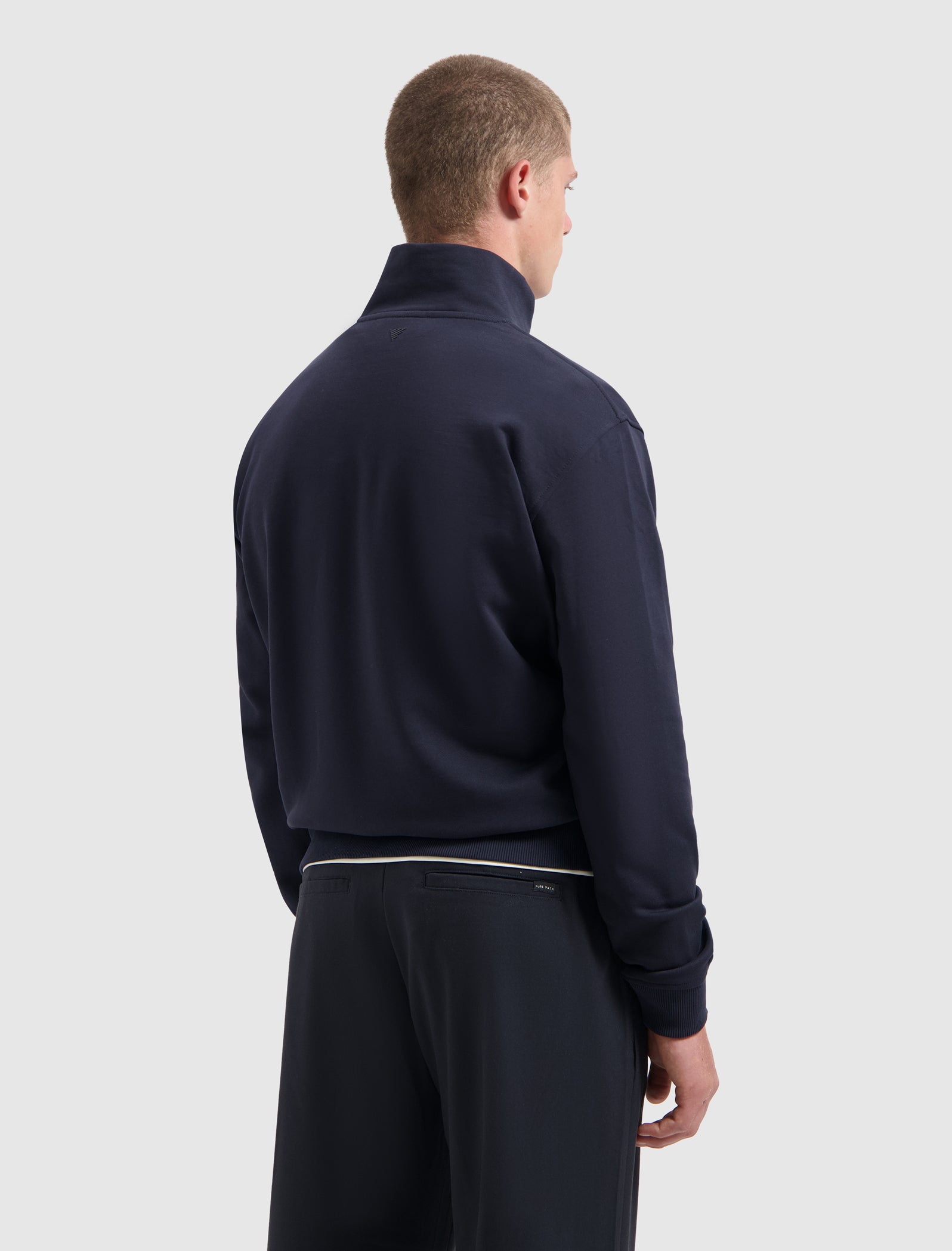 Embroidery Half-zip Sweater | Dark Navy