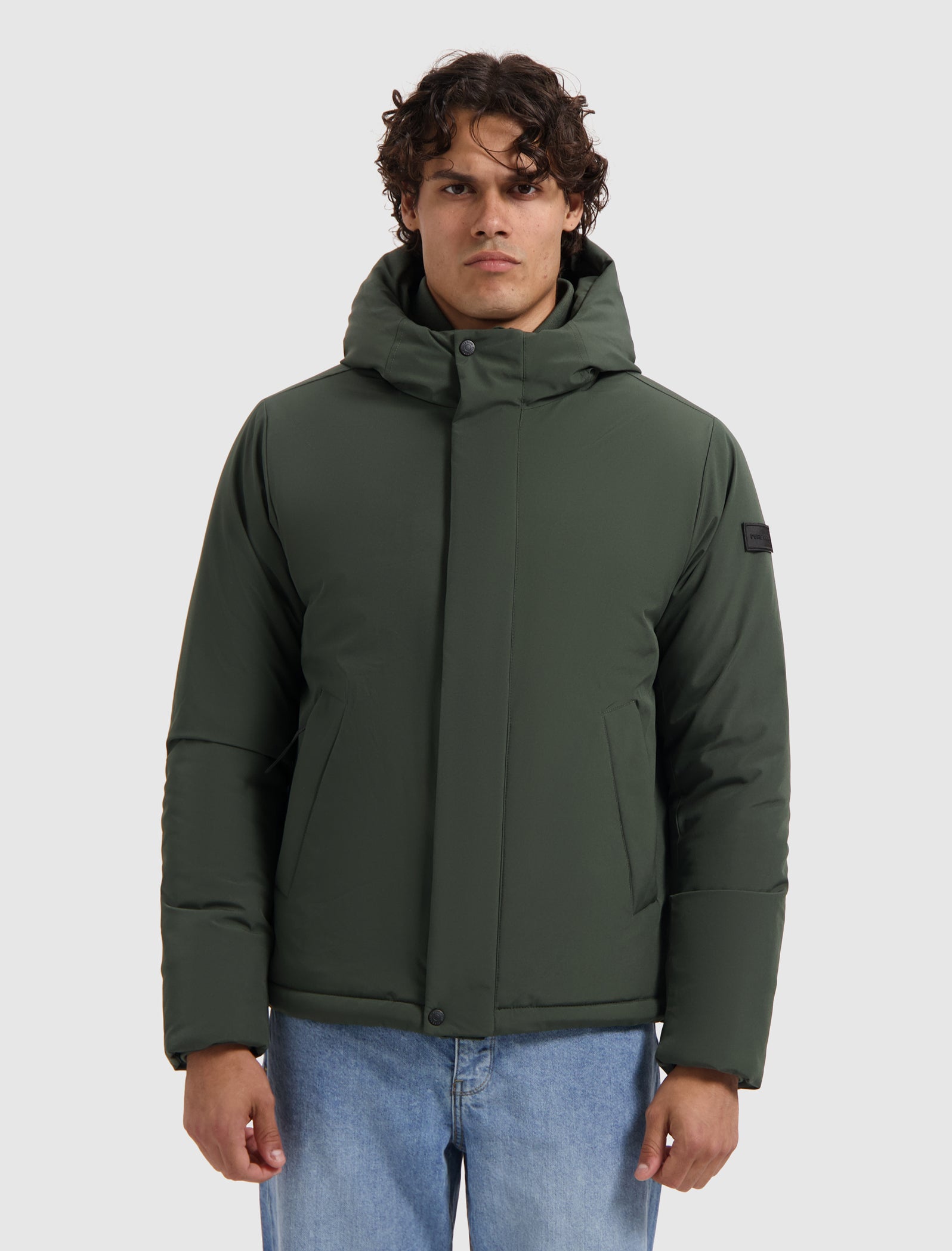 Active Flex Short Parka Jacket | Dark Green