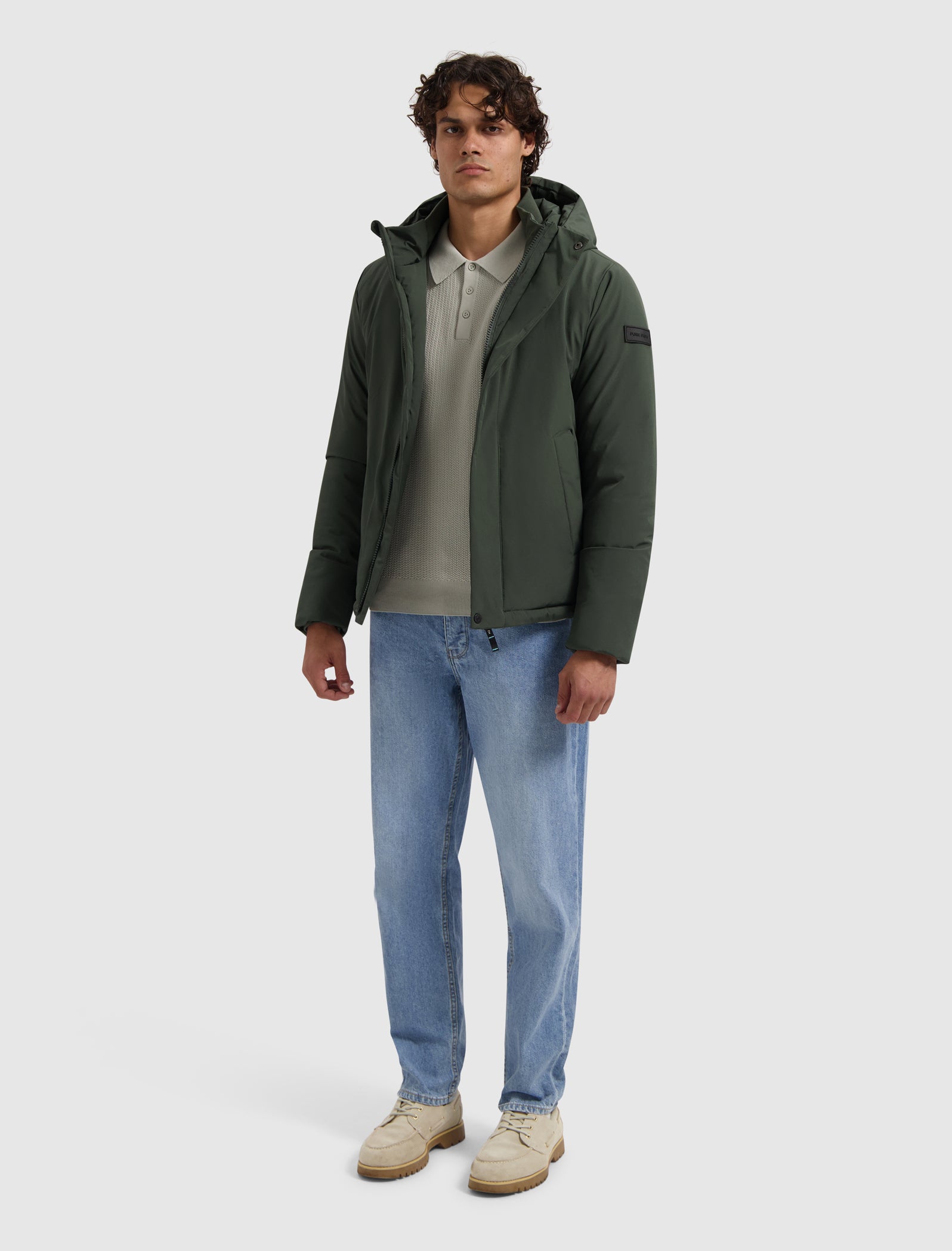 Active Flex Short Parka Jacket | Dark Green