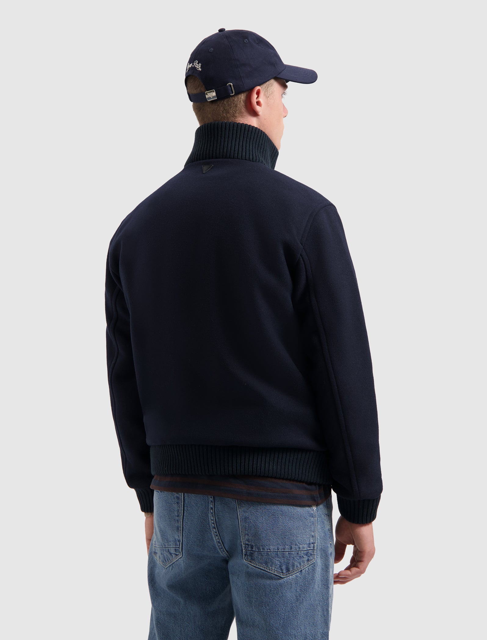 Wool Bomber Jacket | Dark Navy