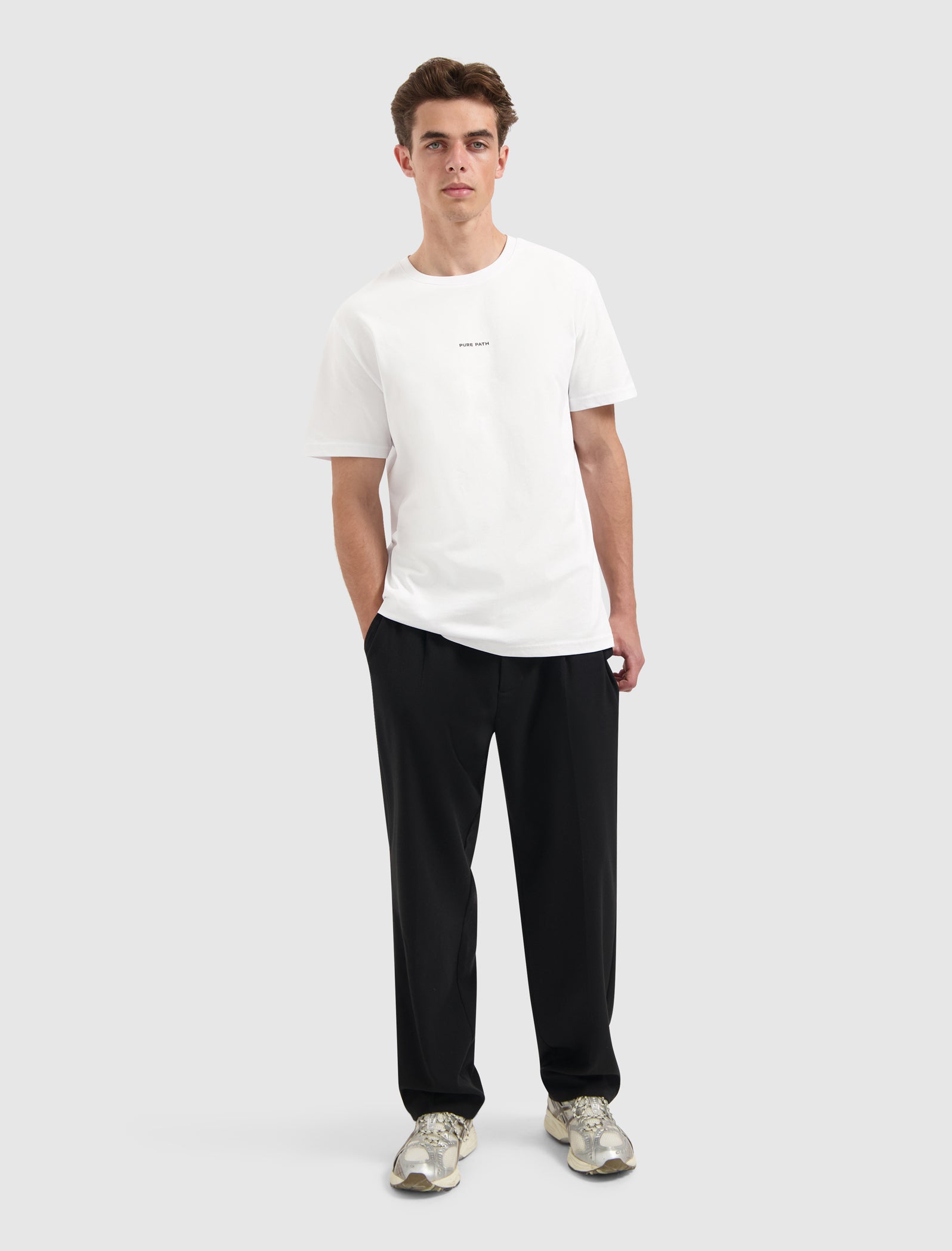 Pleated Twill Pants | Black