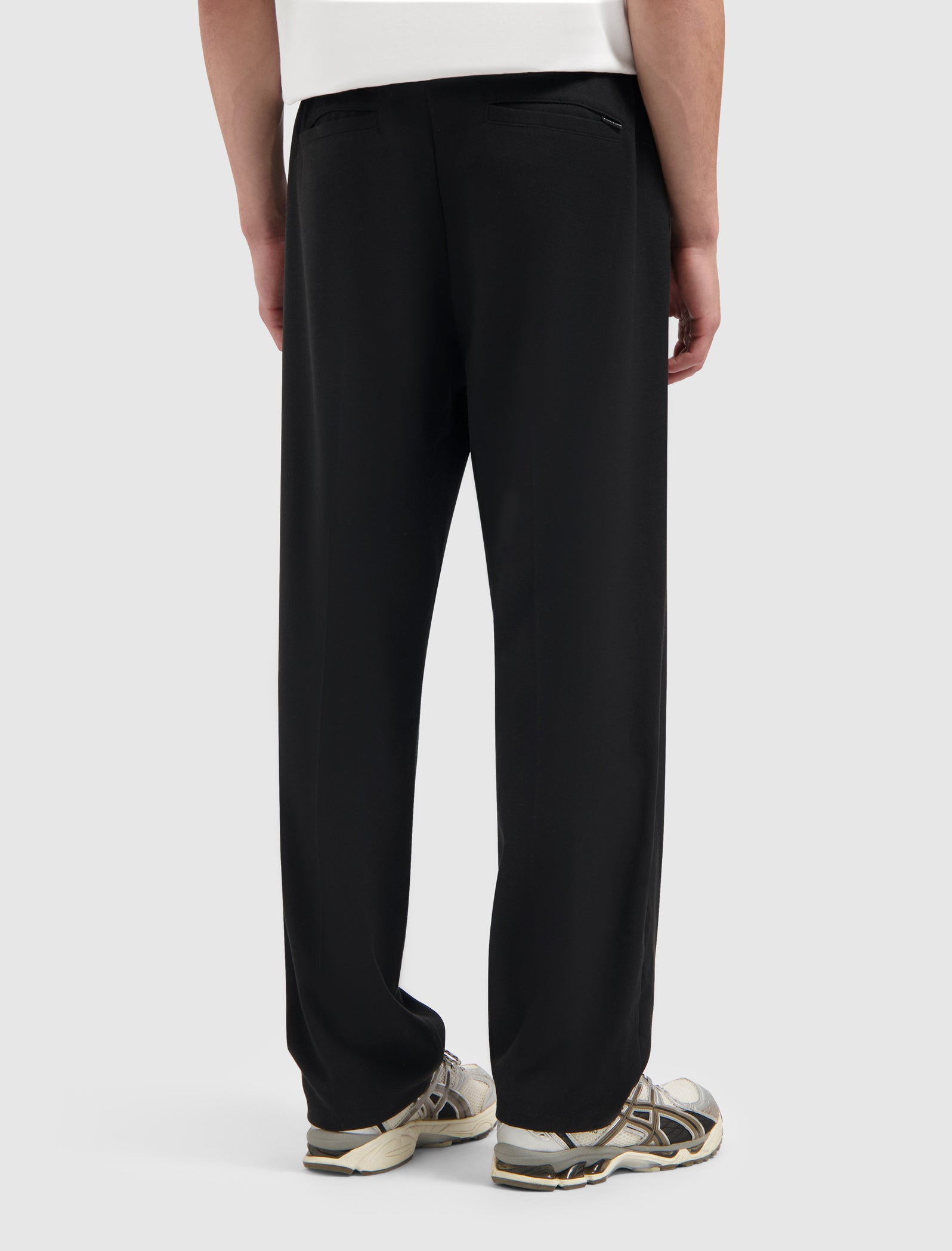 Pleated Twill Pants | Black