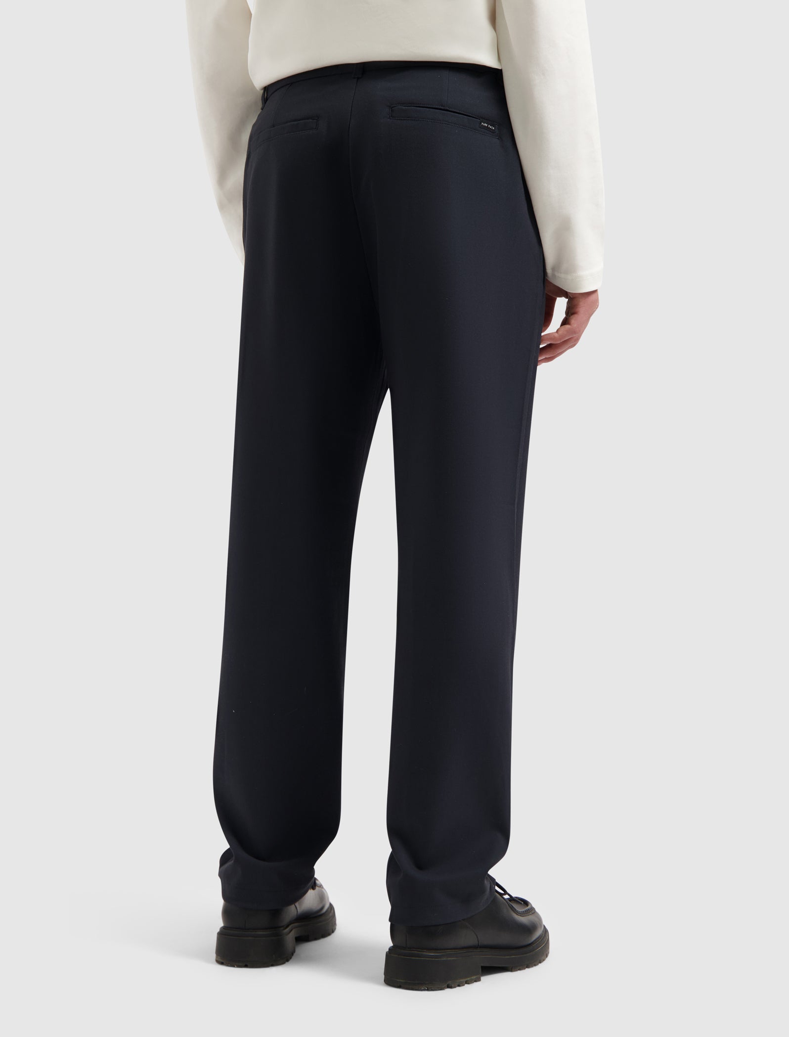 Pleated Twill Pants | Dark Navy