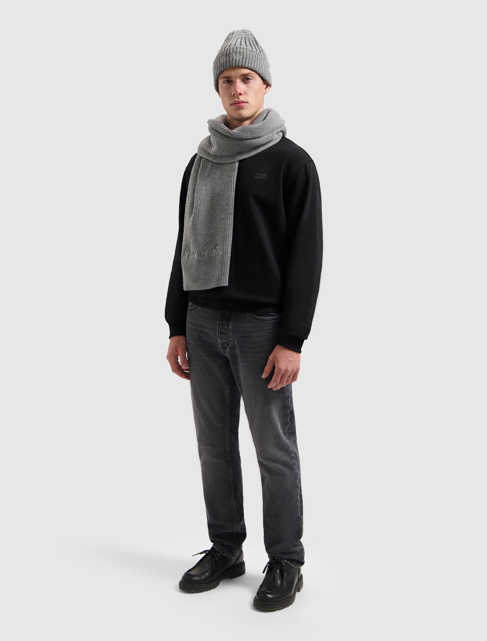 Logo Scarf | Grey Melange
