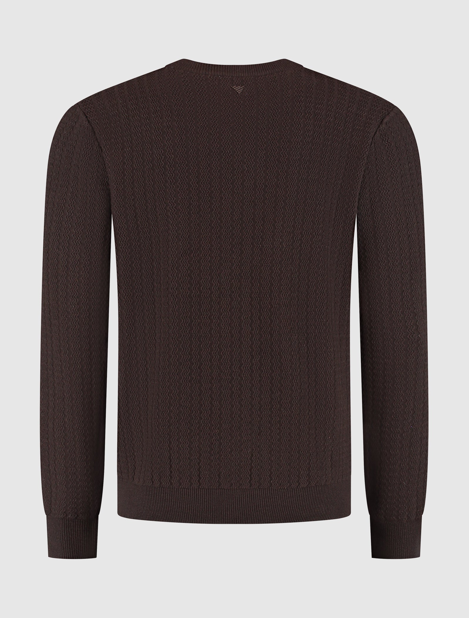 Jacquard Structure Knit Sweater | Dark Brown
