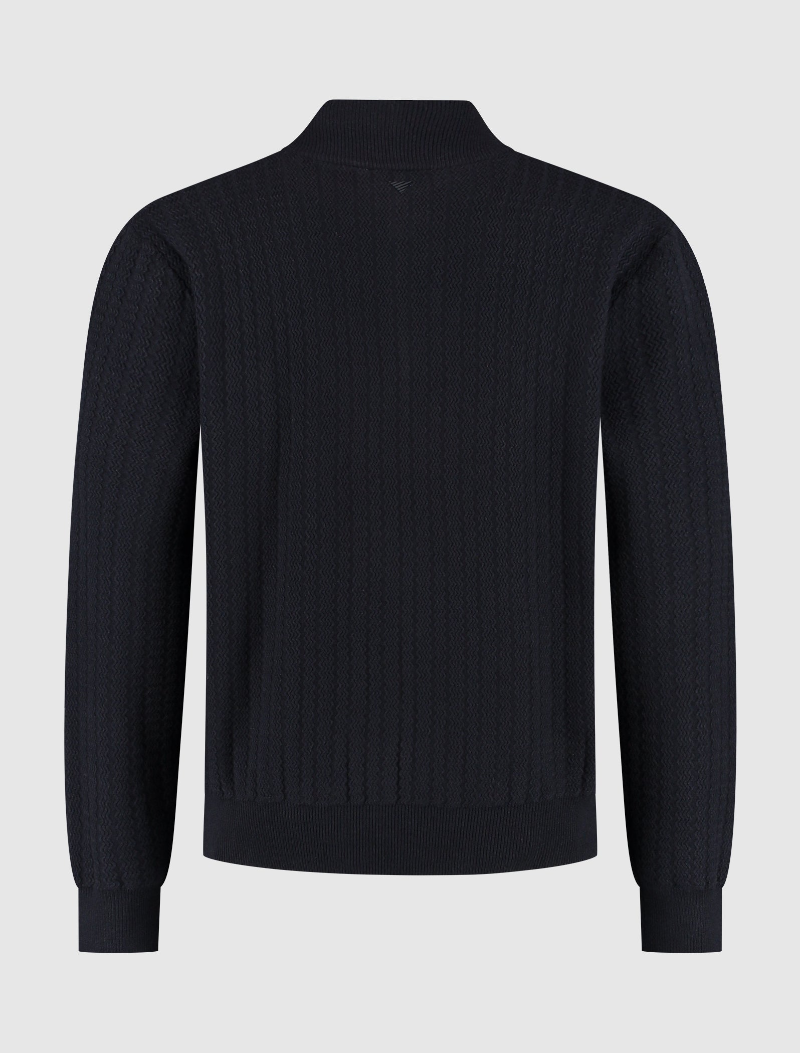 Jacquard Structure Knit Half-zip Sweater | Dark Navy